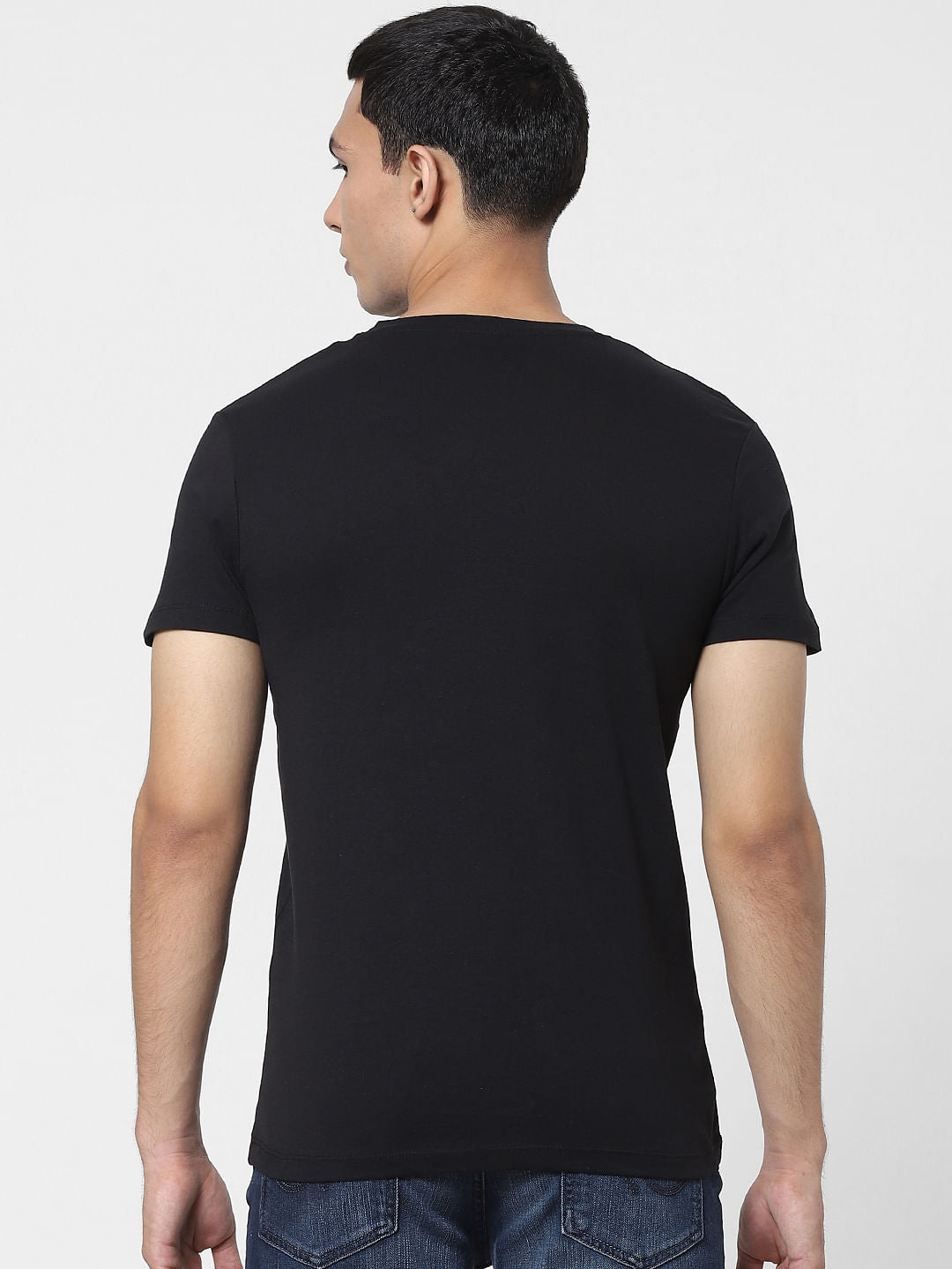 Black Logo Print Crew Neck T-shirt