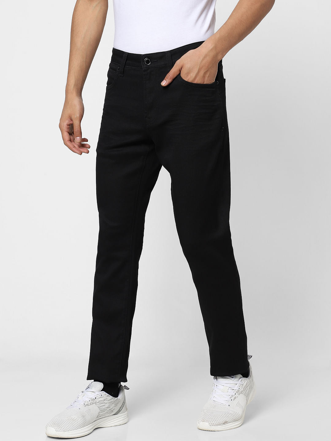Black Low Rise Glenn Slim Jeans