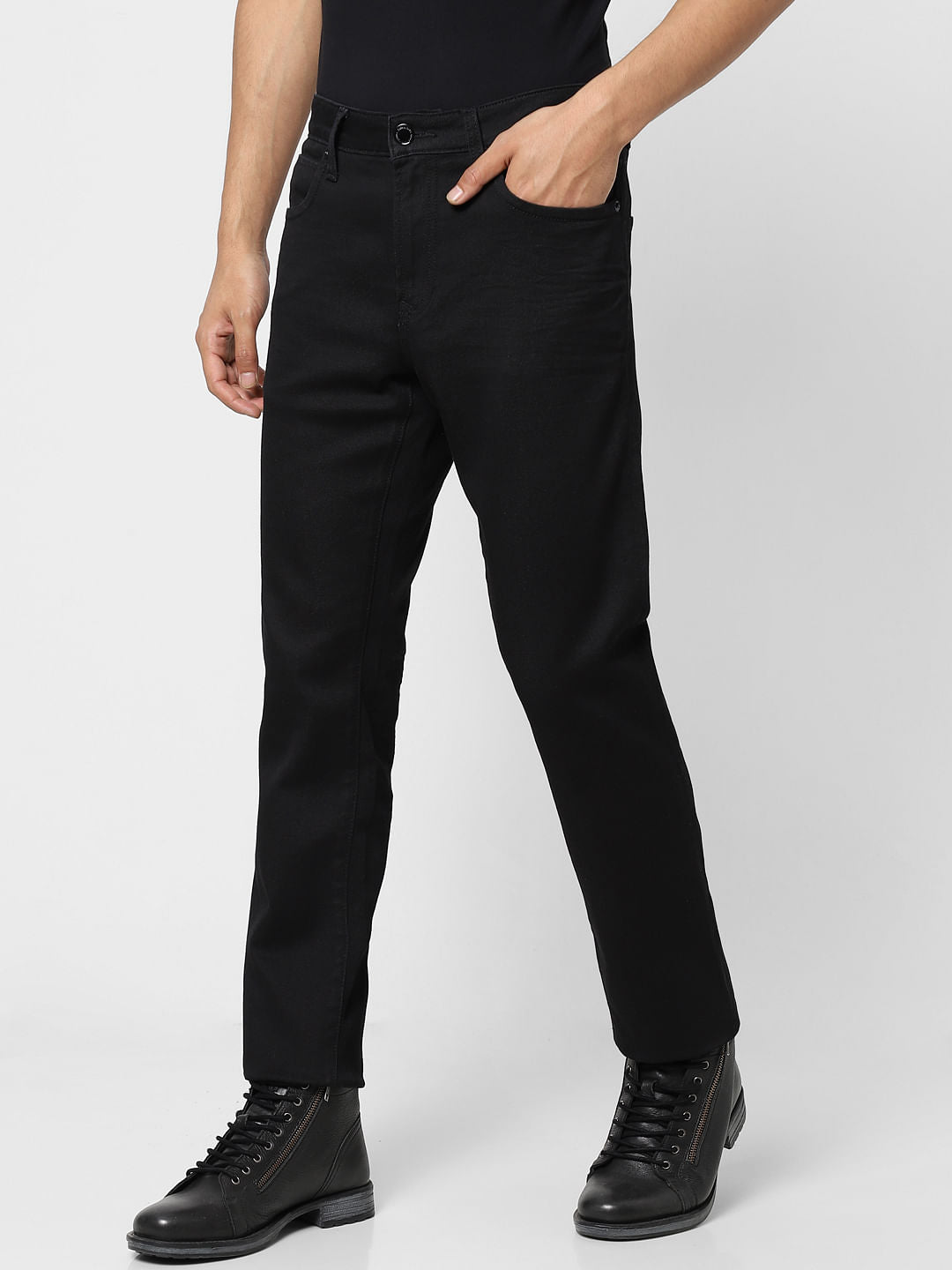 Black Low Rise Glenn Slim Jeans