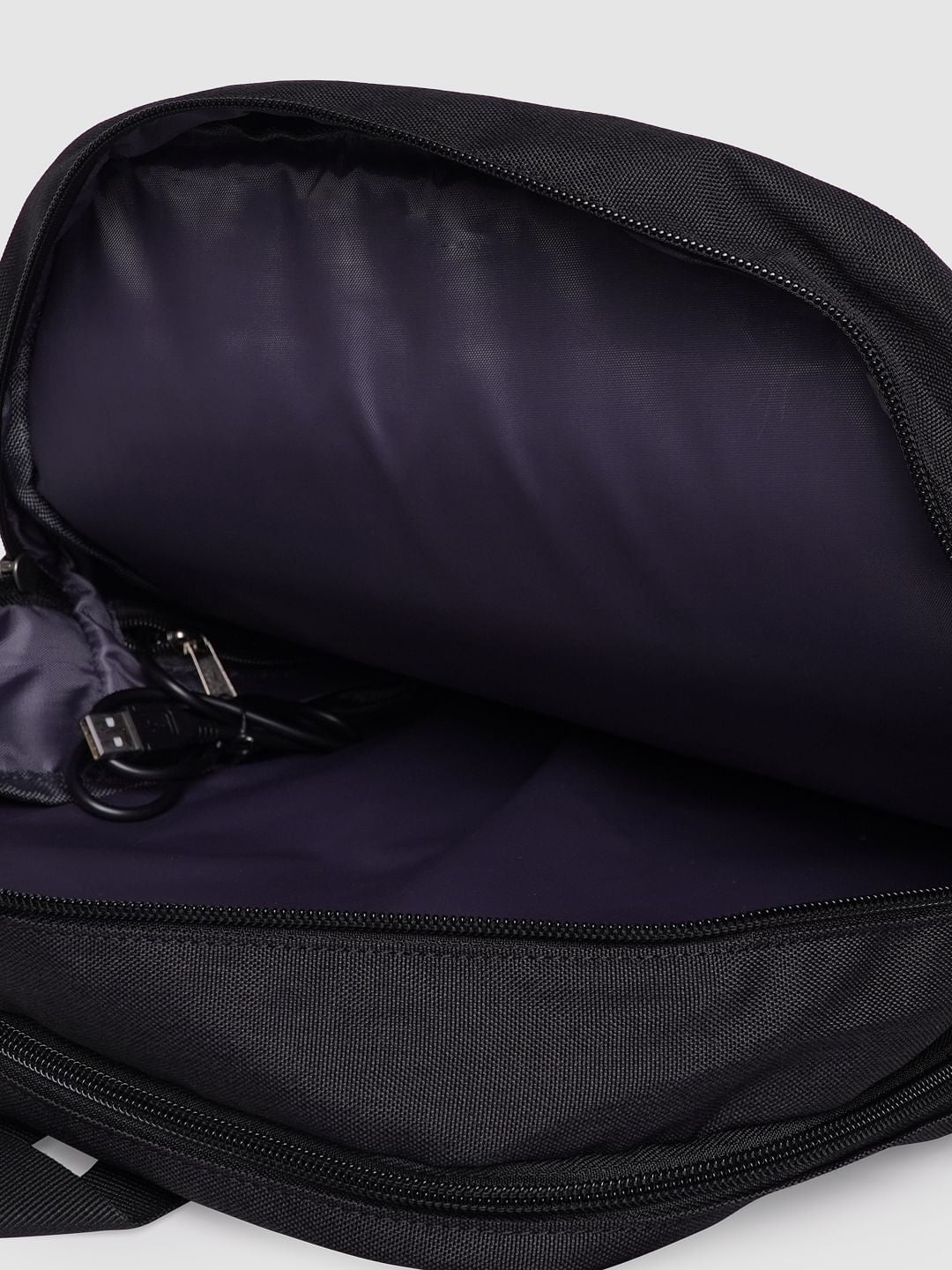 Black Solid Backpack