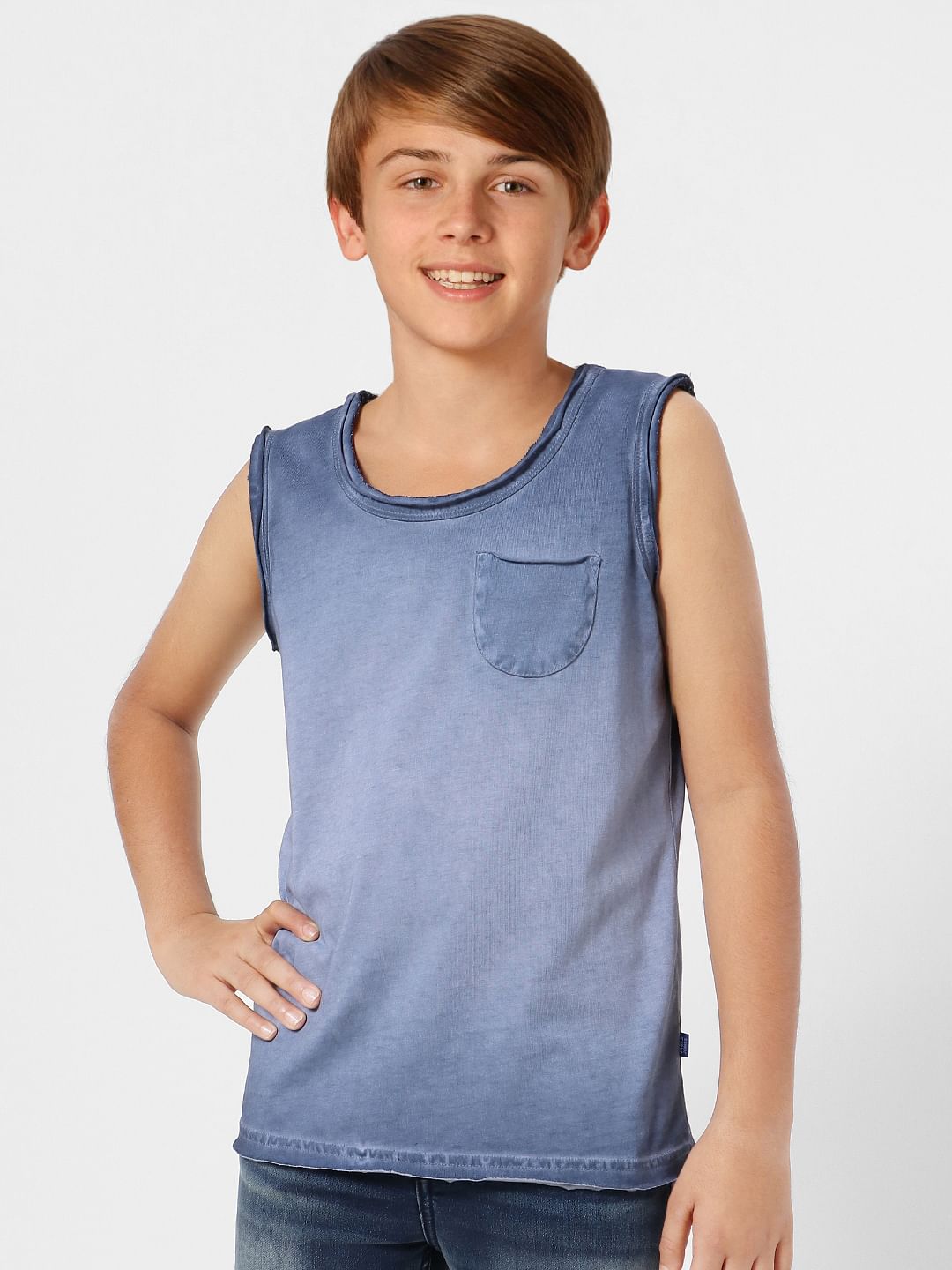 Boys Blue Sleeveless T-shirt