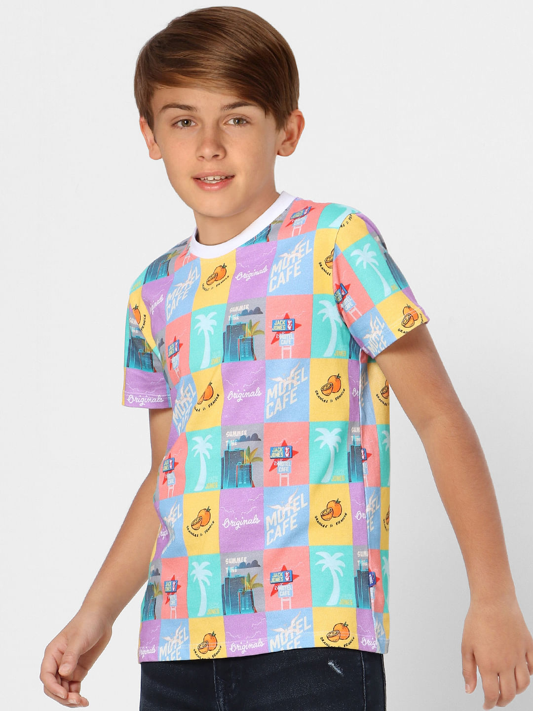 Boys Multi-coloured Graphic Print T-shirt