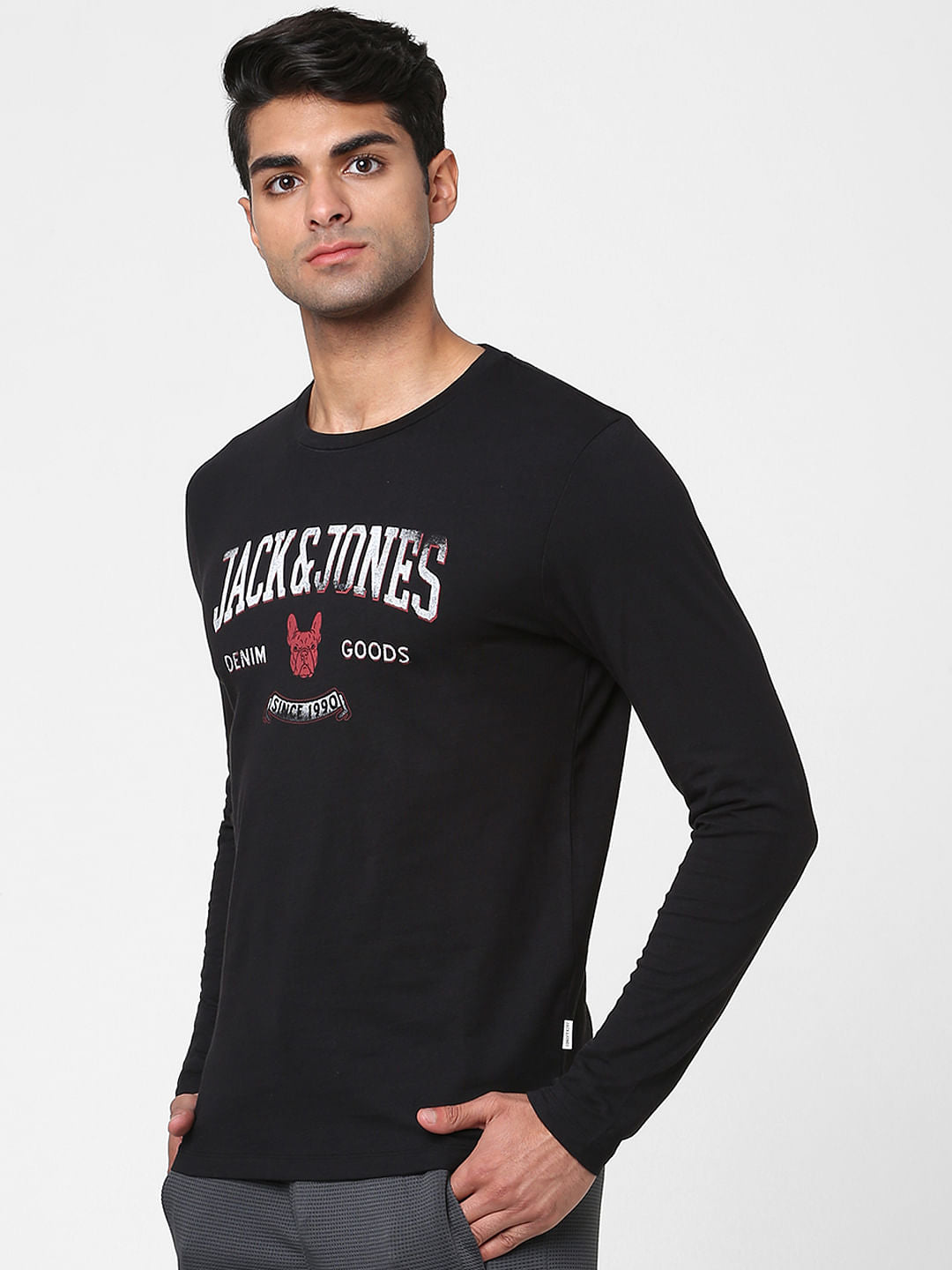 Black Graphic Print Full Sleeves Shirt