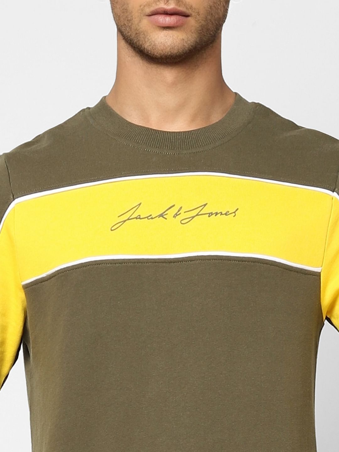 Green Colourblocked Sweatshirt