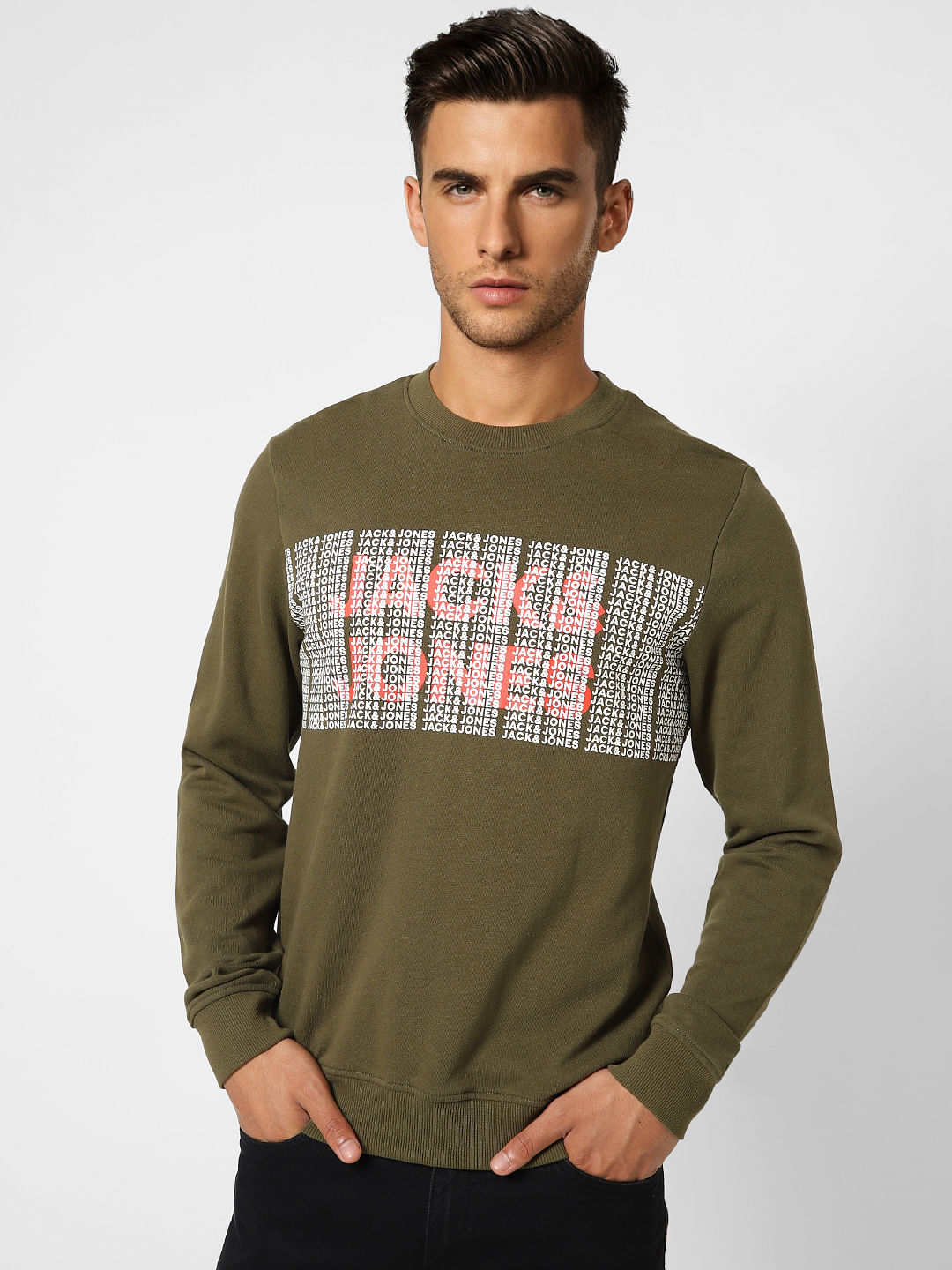 Green Logo Print Sweatshirt