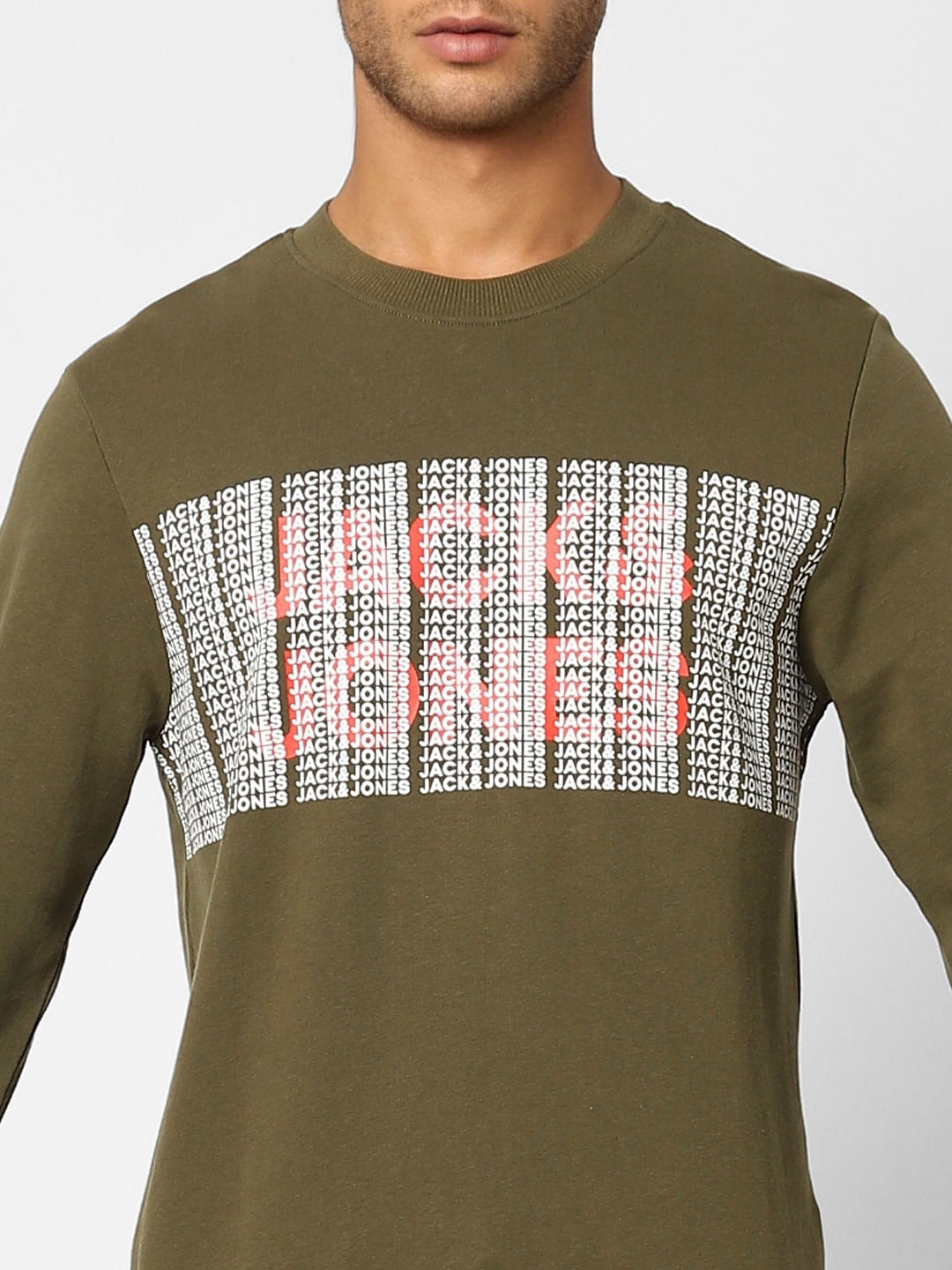 Green Logo Print Sweatshirt