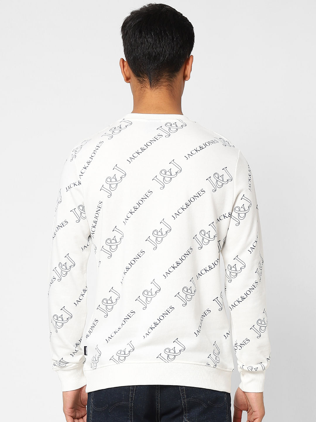 White Logo Print Sweatshirt
