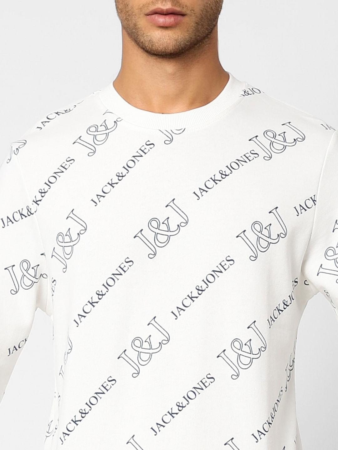 White Logo Print Sweatshirt