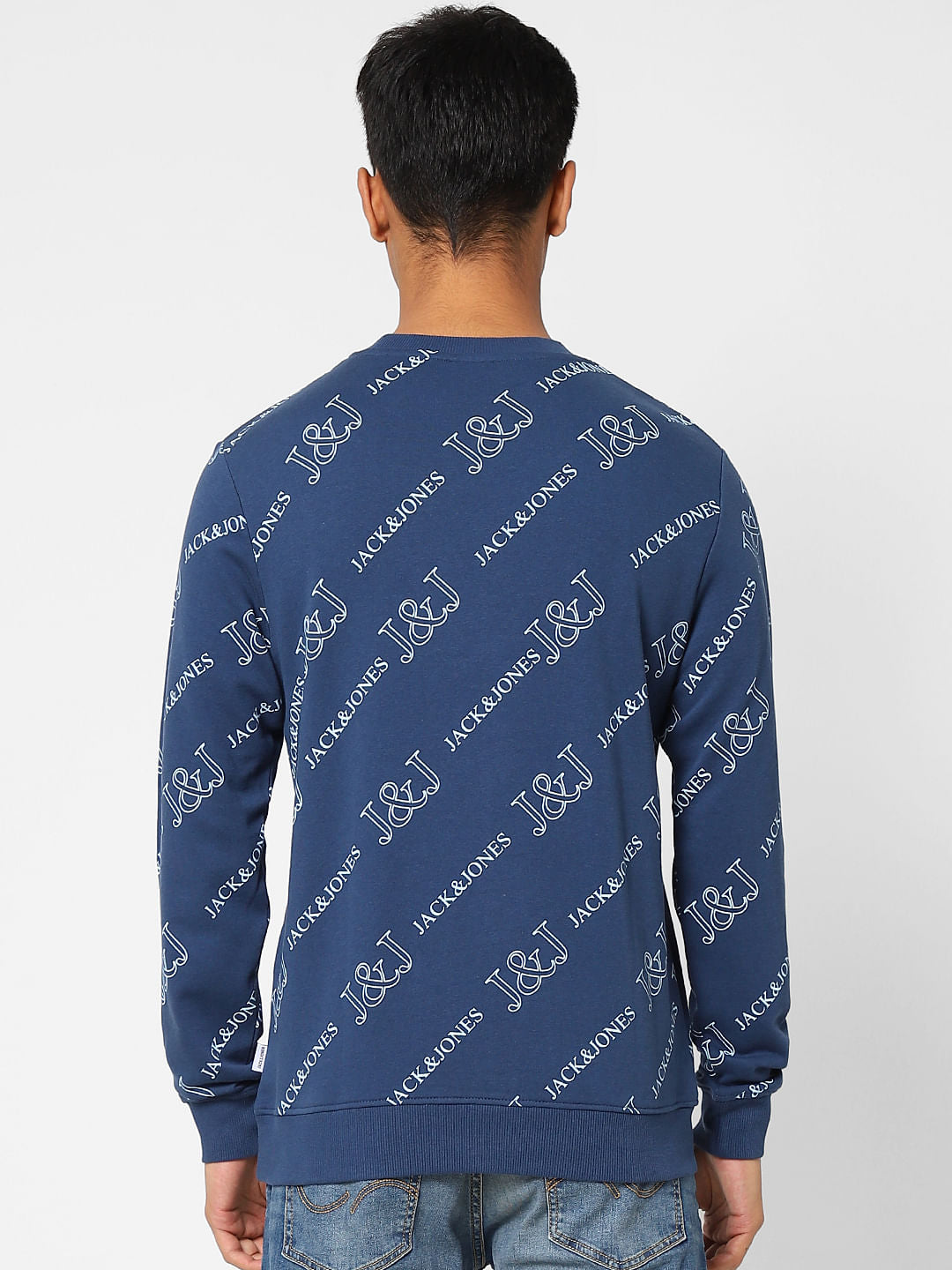 Blue Logo Print Sweatshirt
