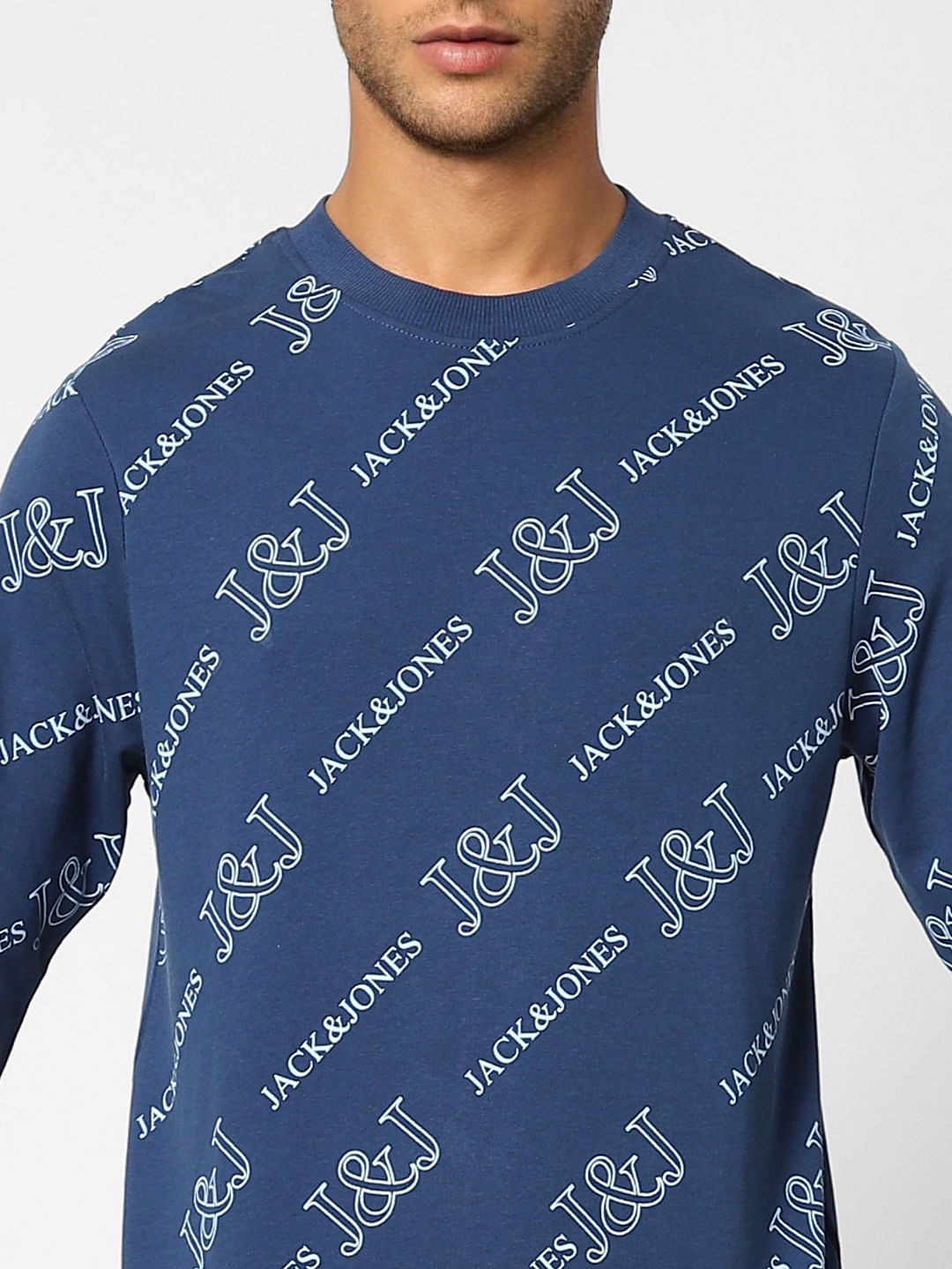Blue Logo Print Sweatshirt