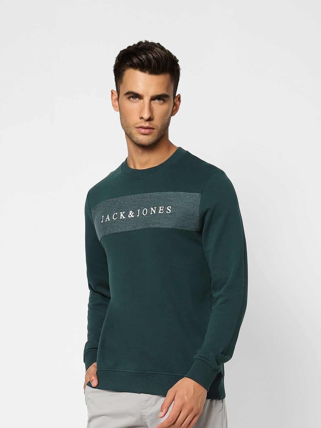 Green Logo Print Sweatshirt