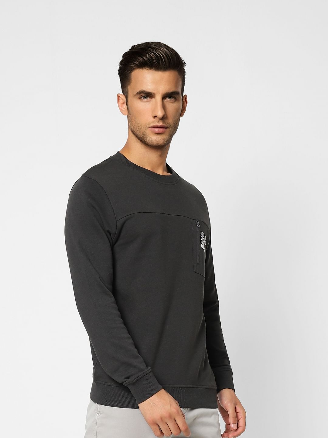 Black Logo Print Sweatshirt