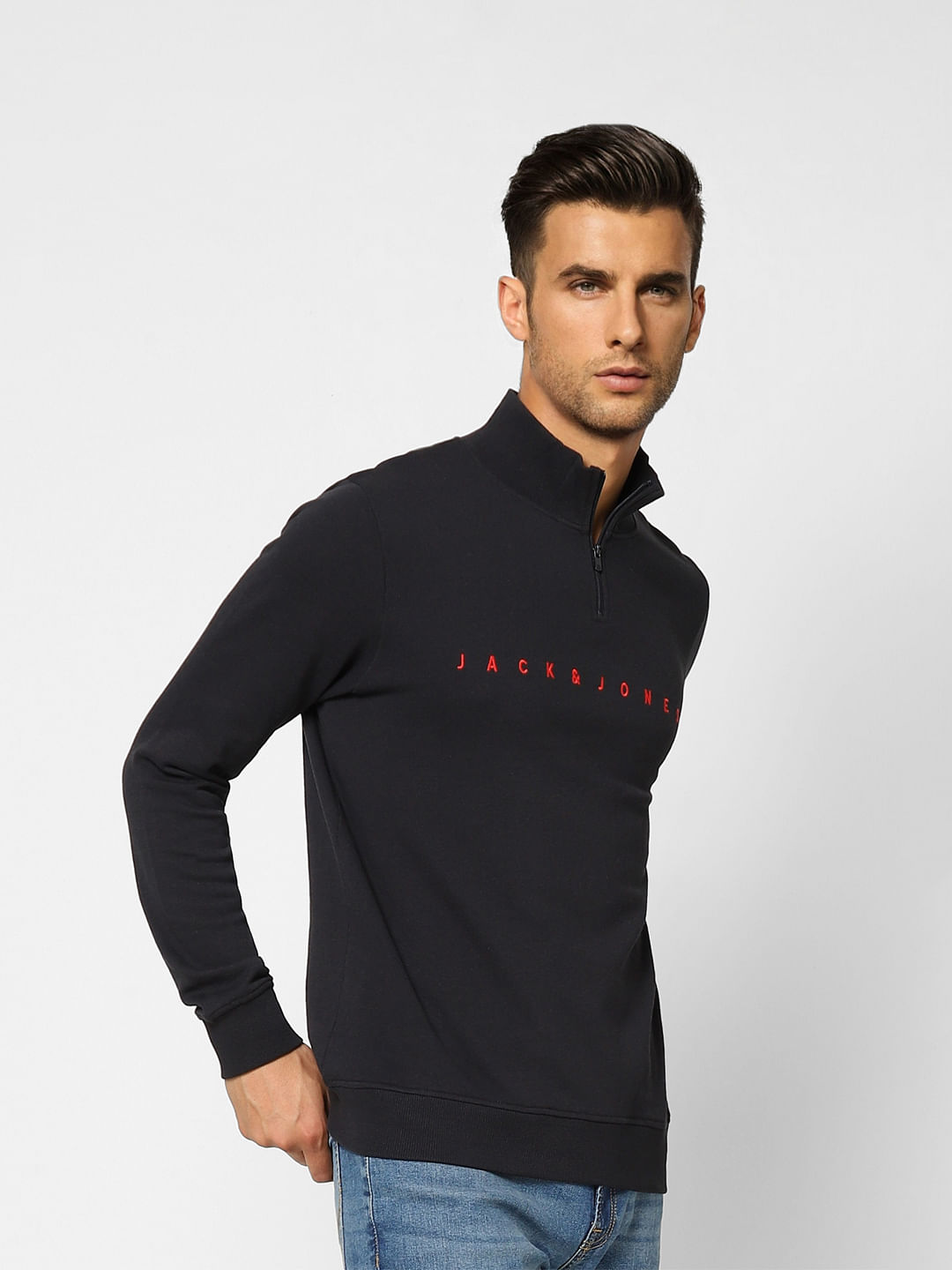 Black High Neck Sweatshirt