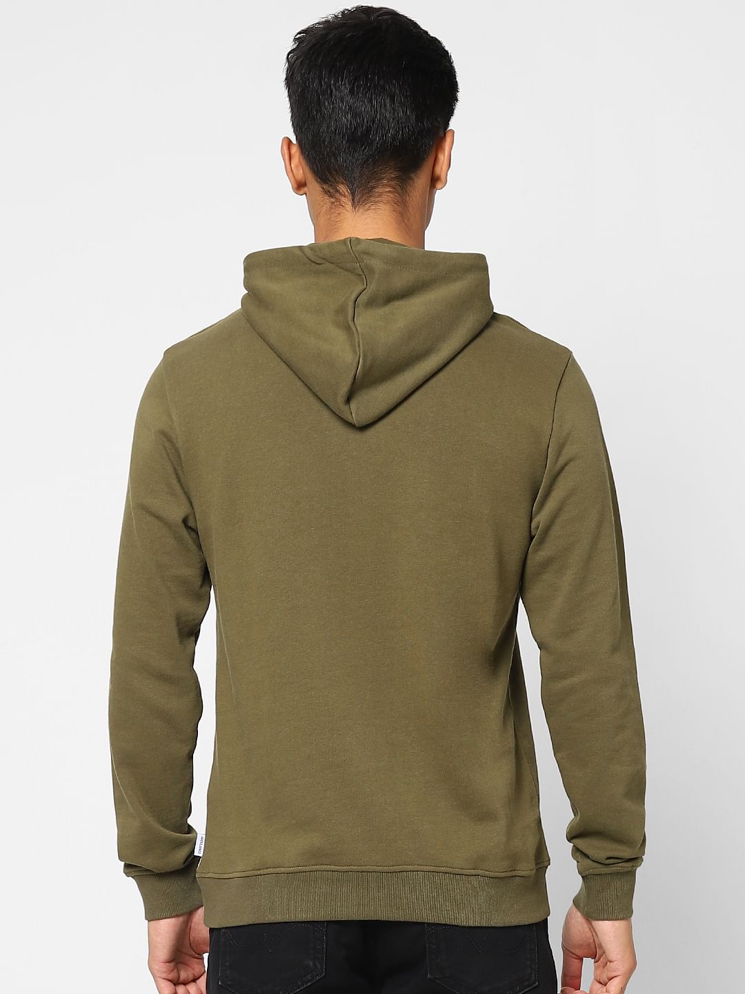 Green Camo Print Hooded Sweatshirt
