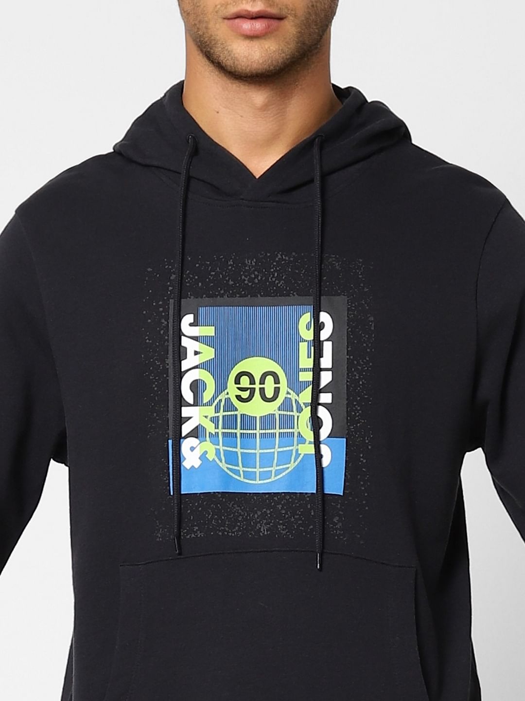Black Graphic Logo Print Sweatshirt