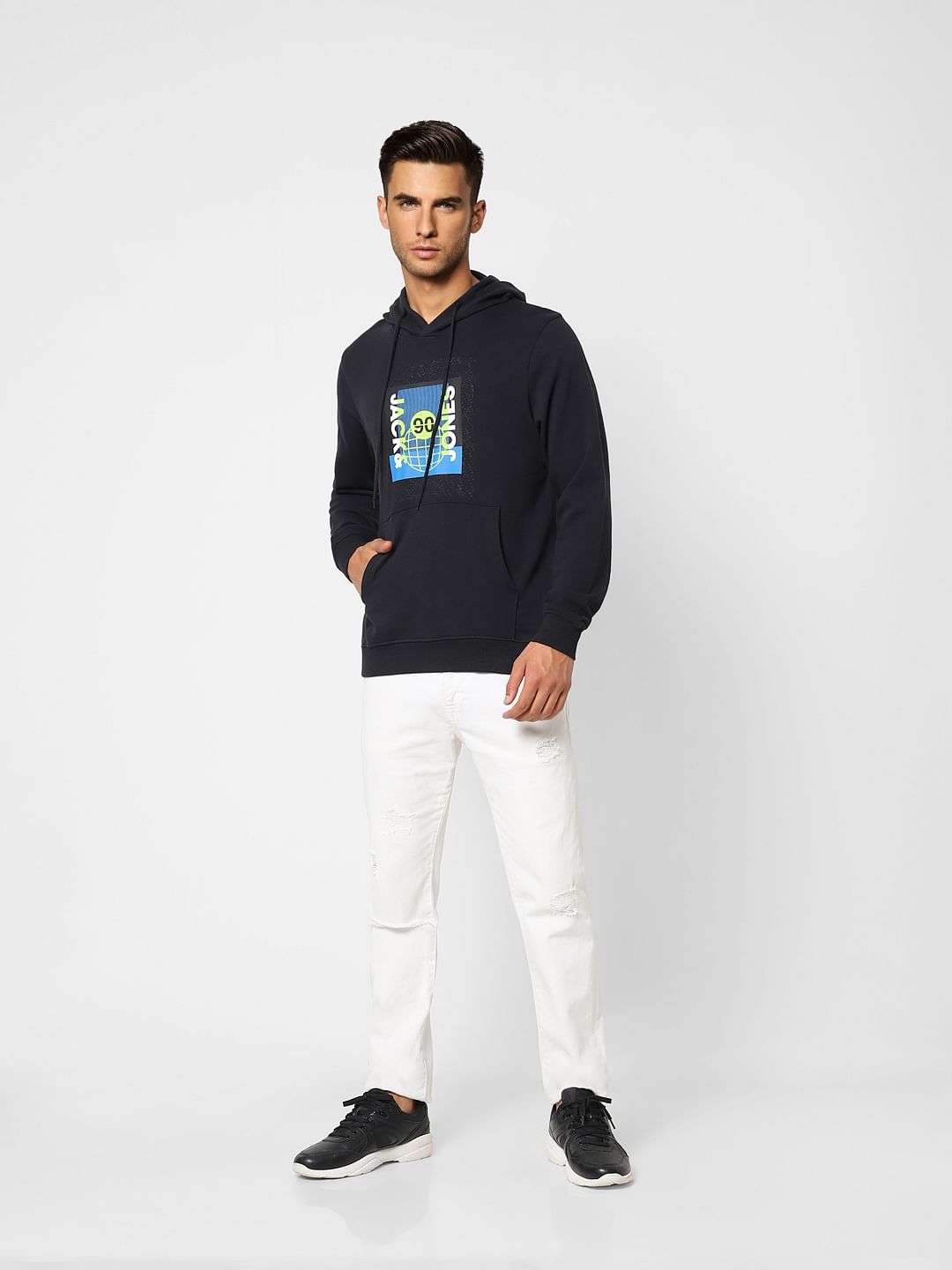 Black Graphic Logo Print Sweatshirt