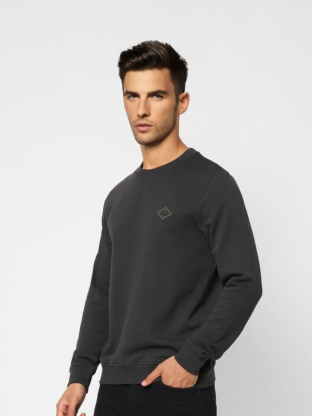 Black Logo Print Sweatshirt