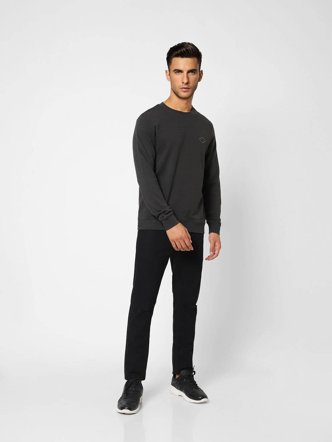 Black Logo Print Sweatshirt
