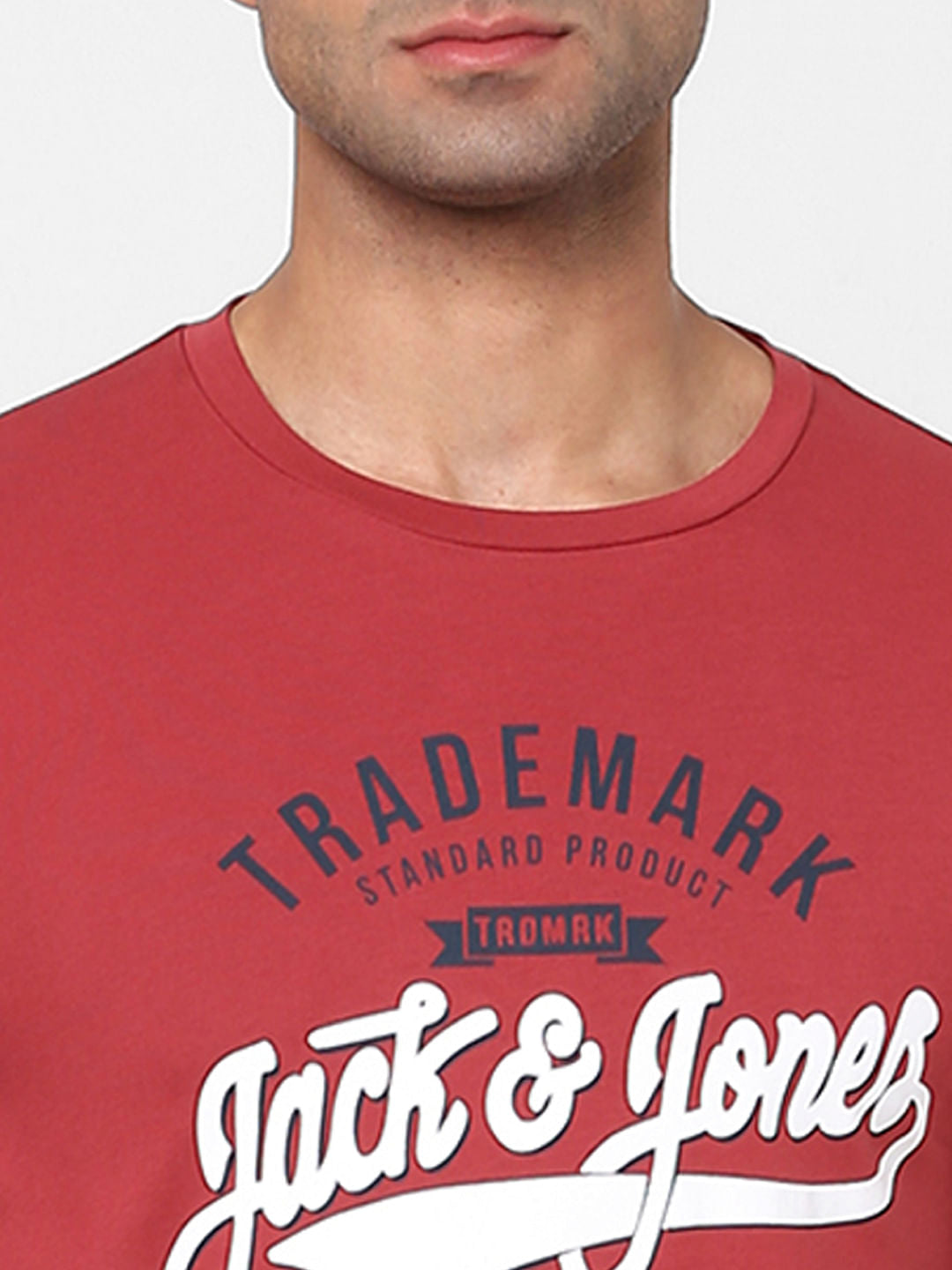 Red Logo Print Full Sleeves T-shirt