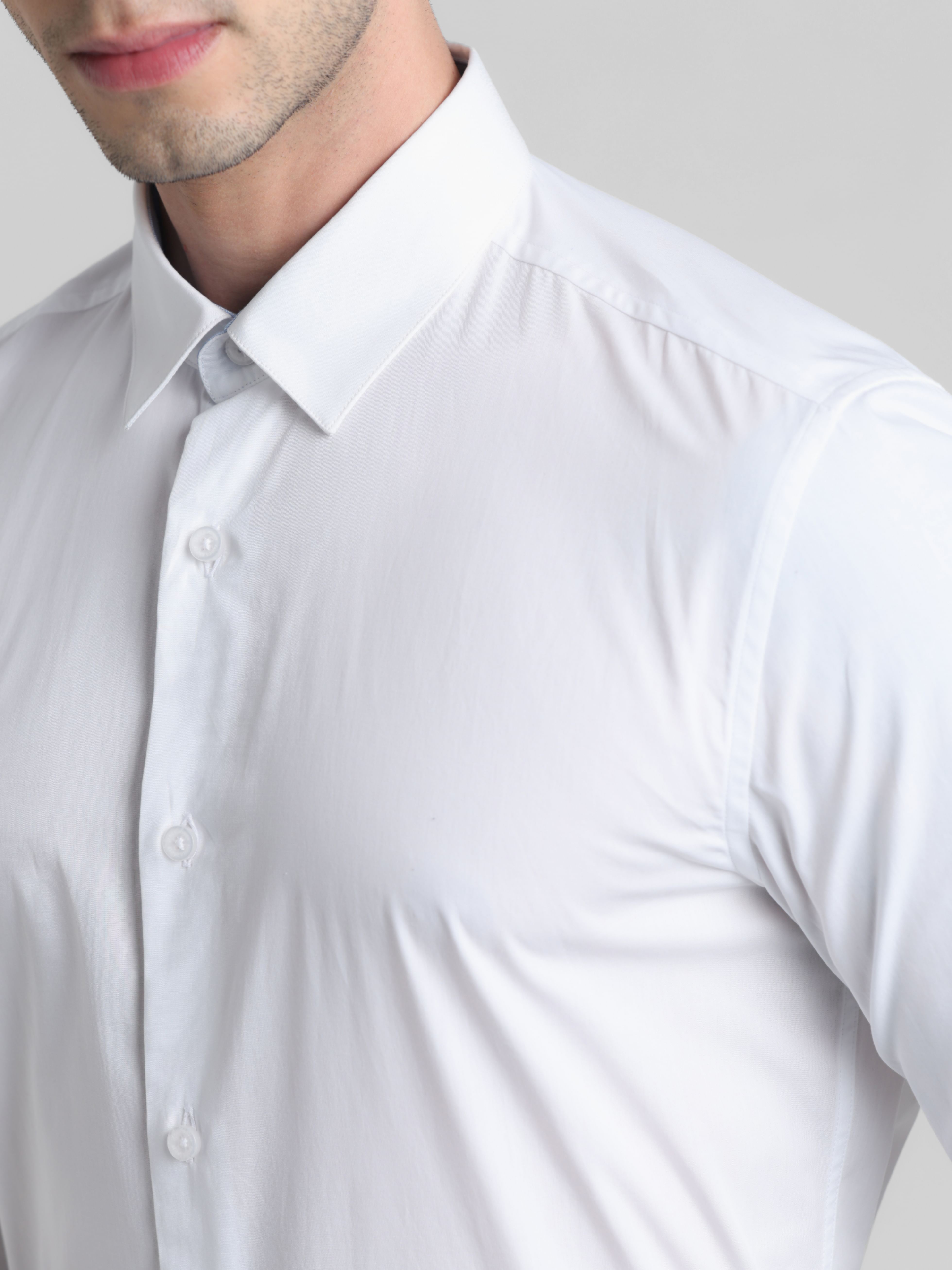 White Formal Full Sleeves Shirt