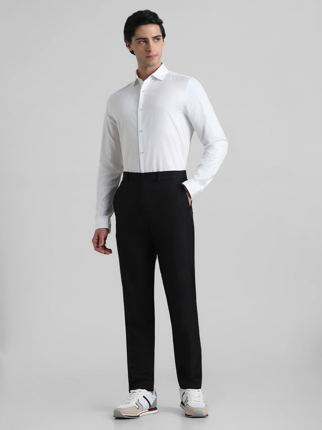 White Striped Full Sleeves Shirt