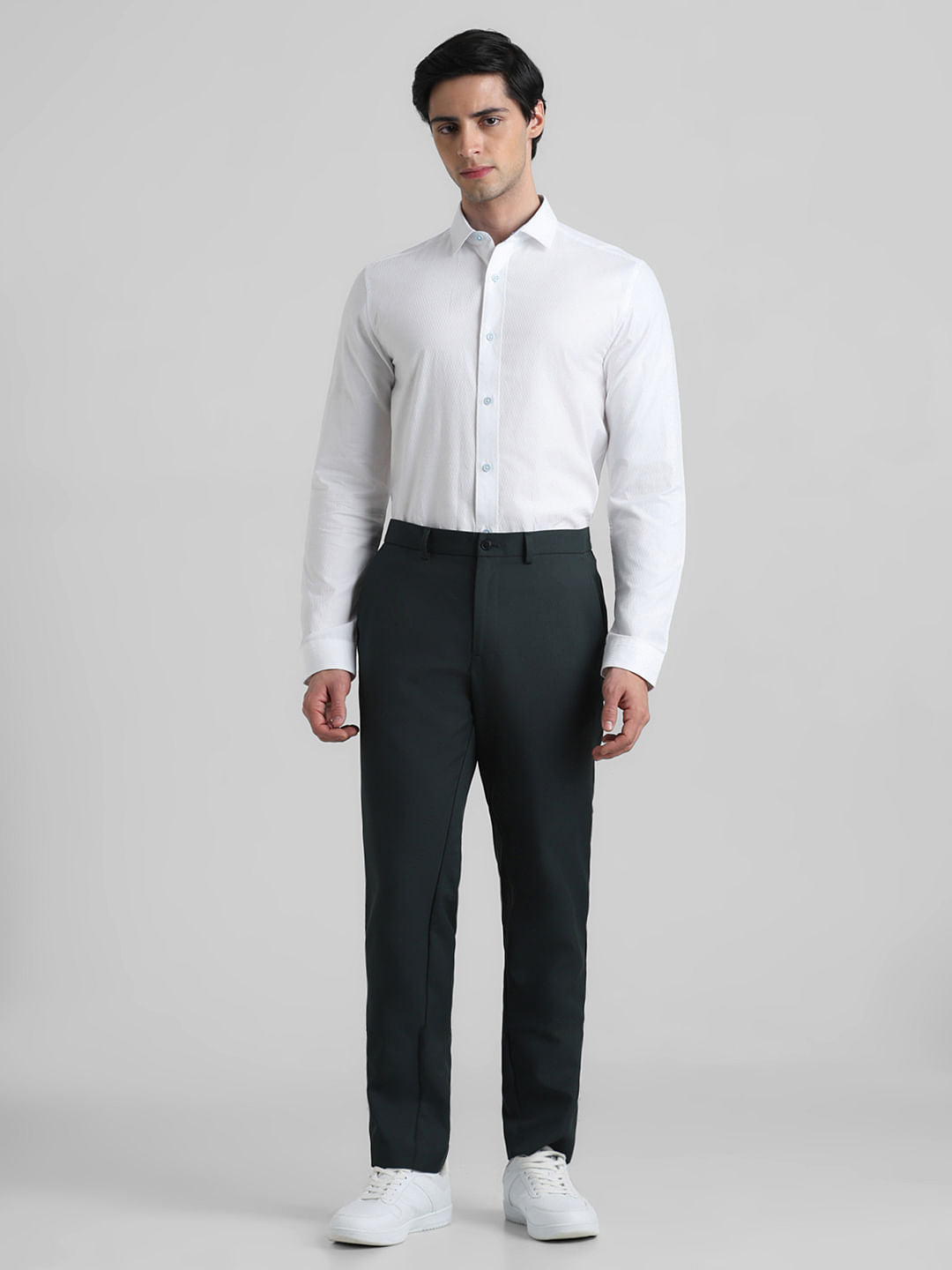 White Dobby Full Sleeves Formal Shirt