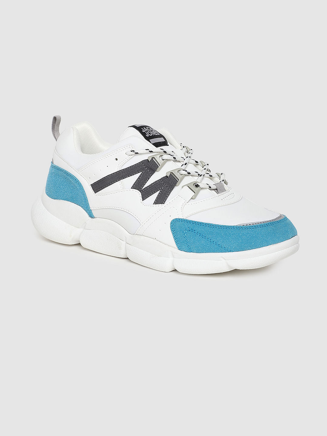 White Colourblocked Sneakers