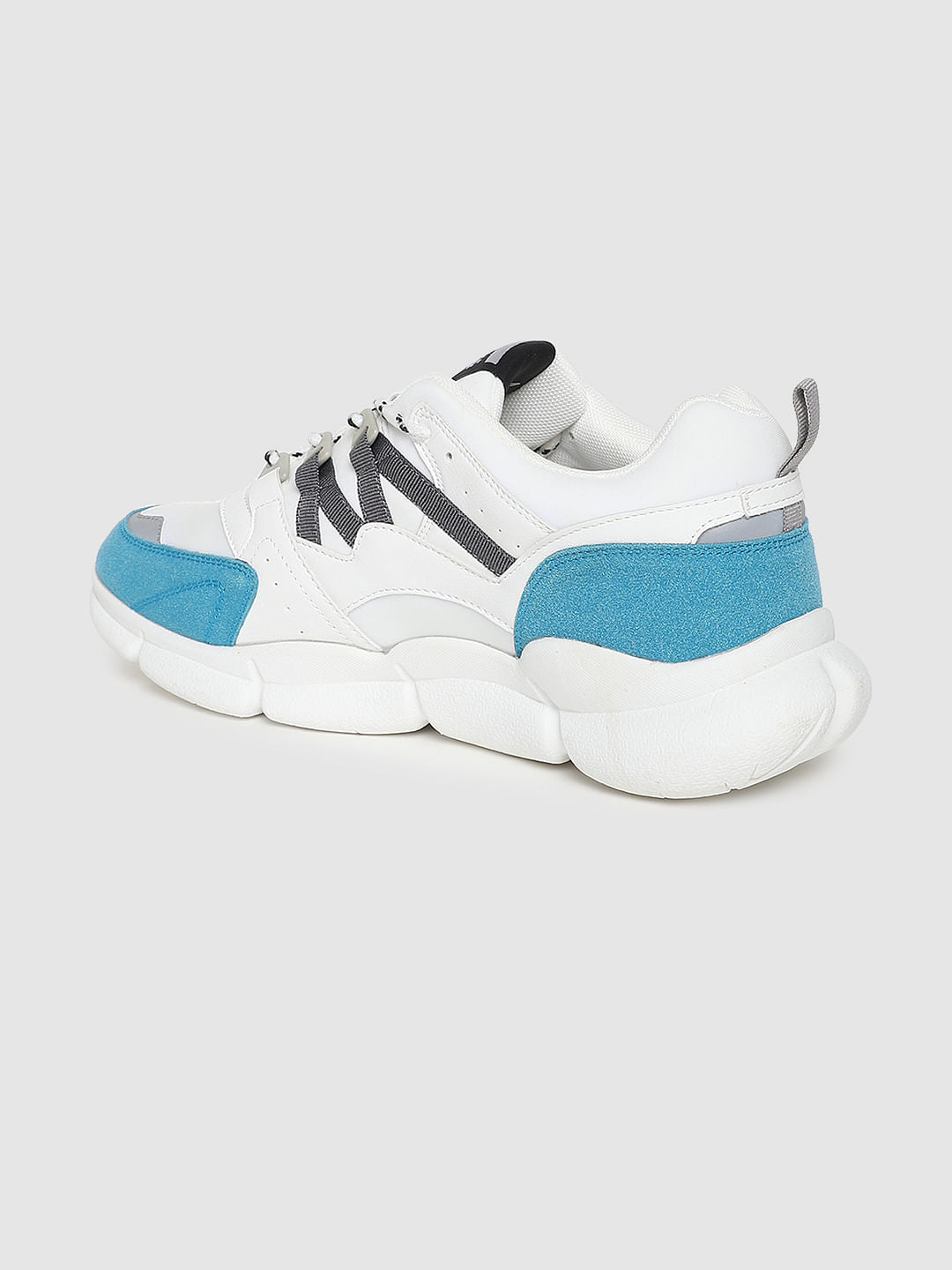 White Colourblocked Sneakers
