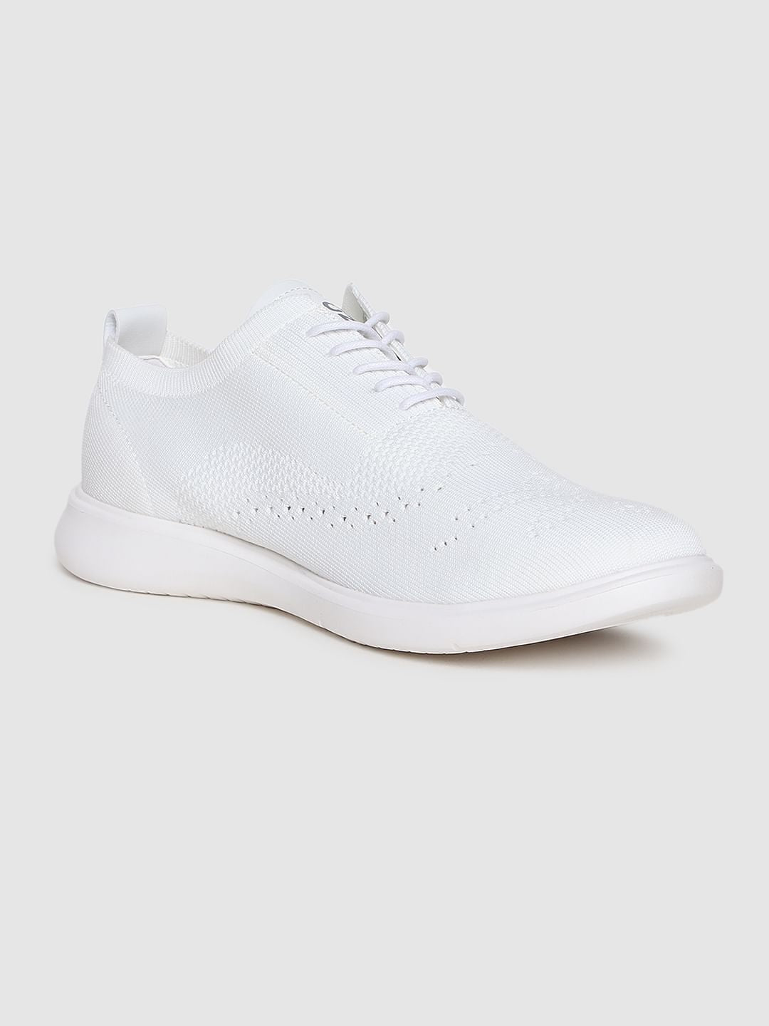 White Knit Brogues