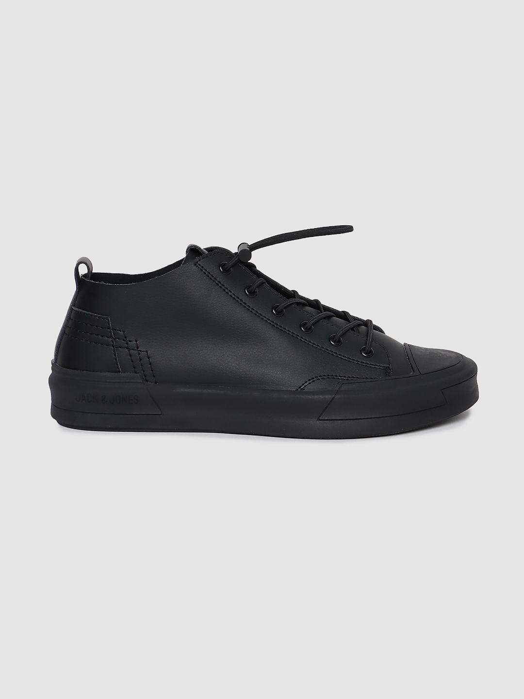 Black Leather Sneakers