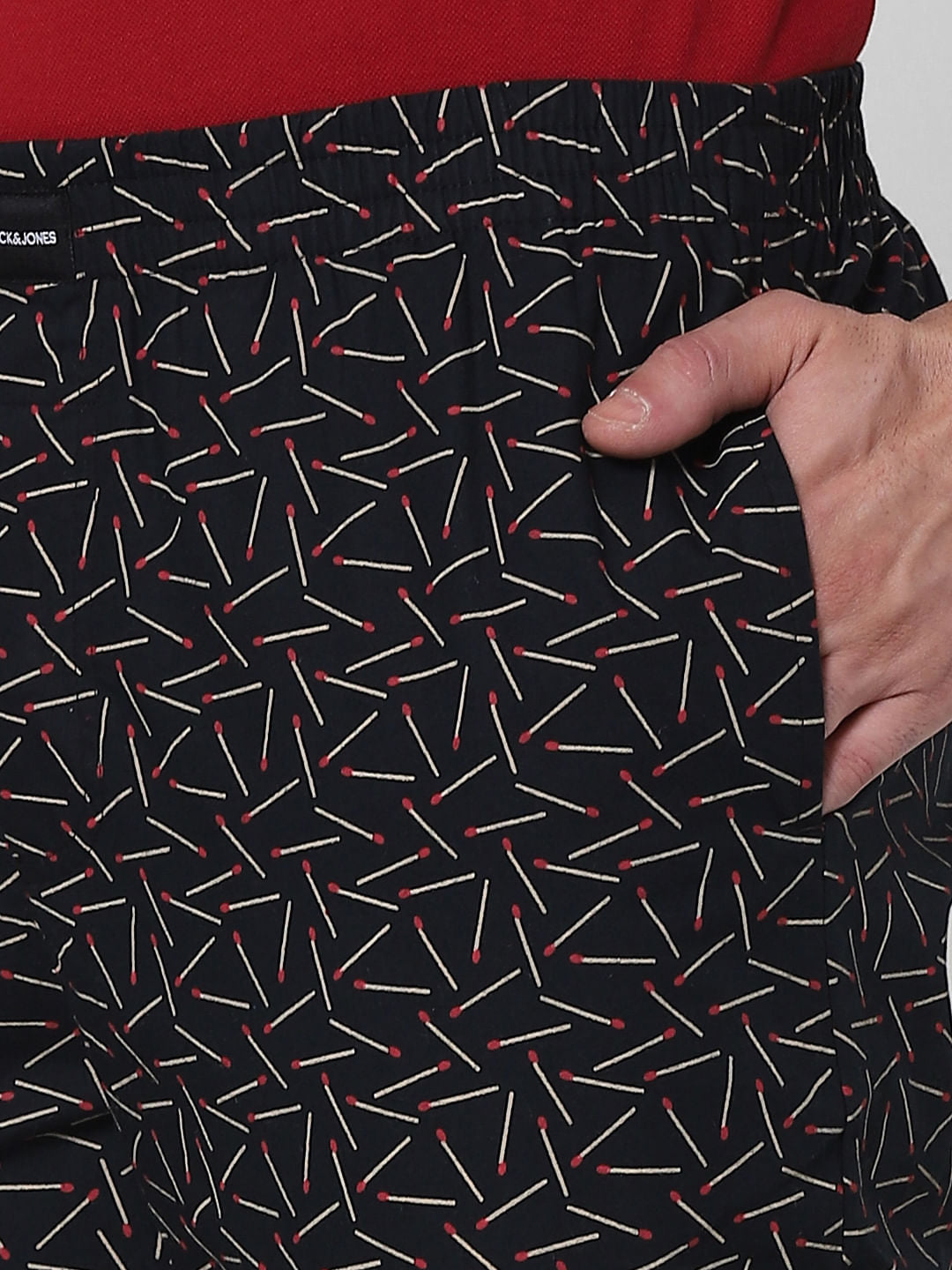 Black Matchstick Print Pyjamas