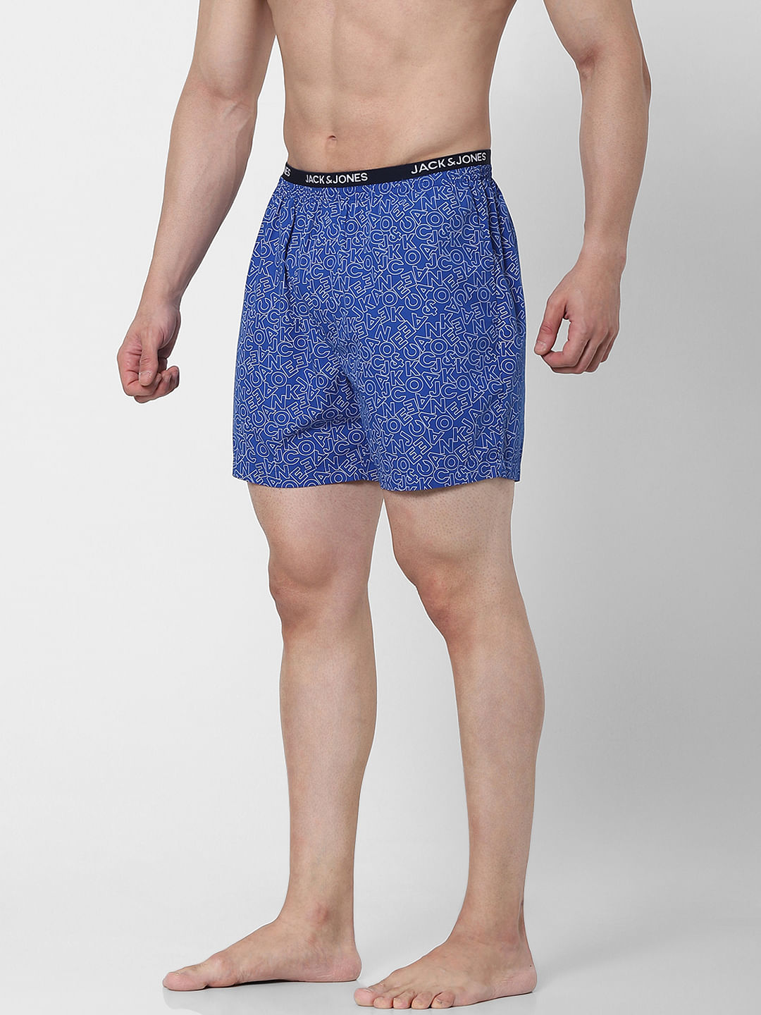 Blue All Over Logo Print Boxers