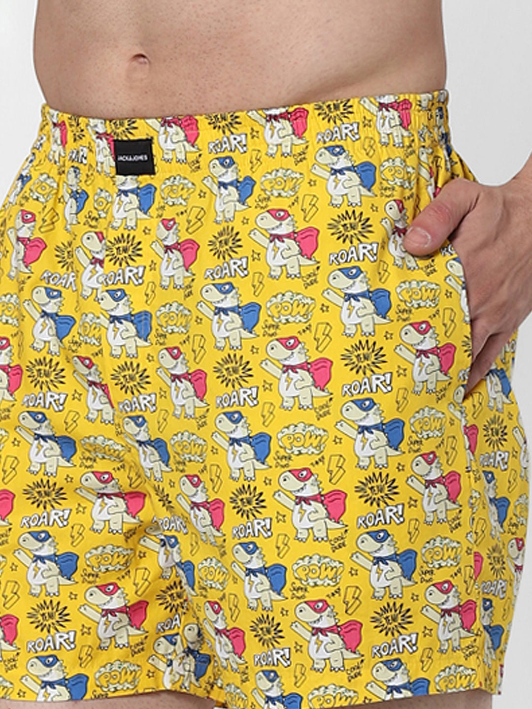 Yellow All Over Graphic Print Boxers