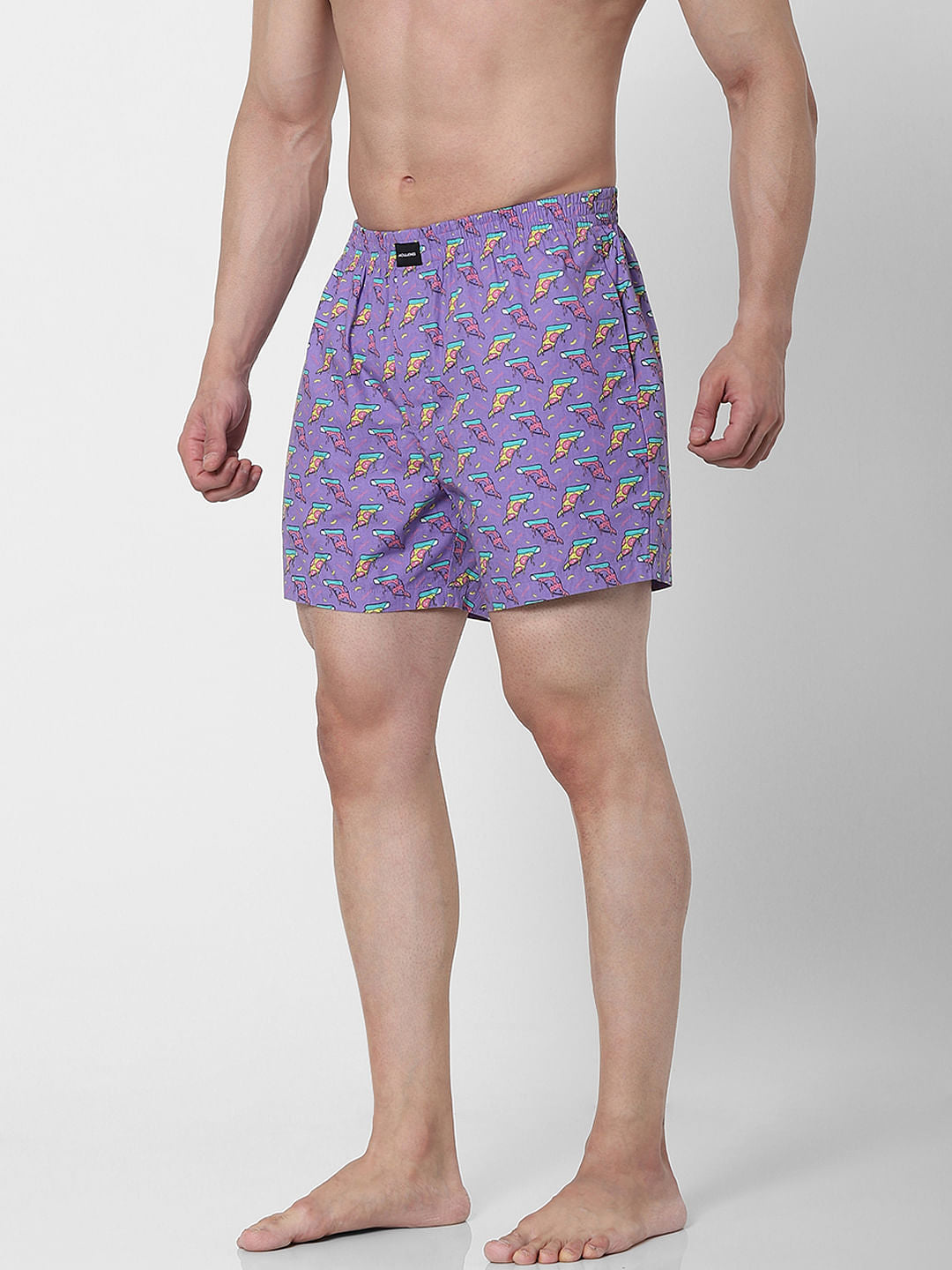 Purple Pizza Print Boxers