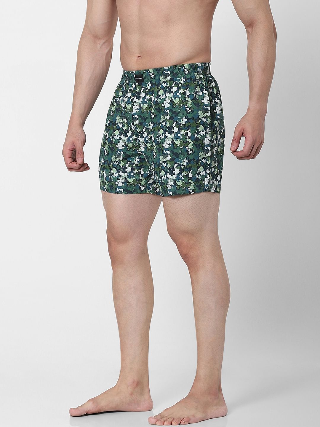 Green Puzzle Camo Boxers