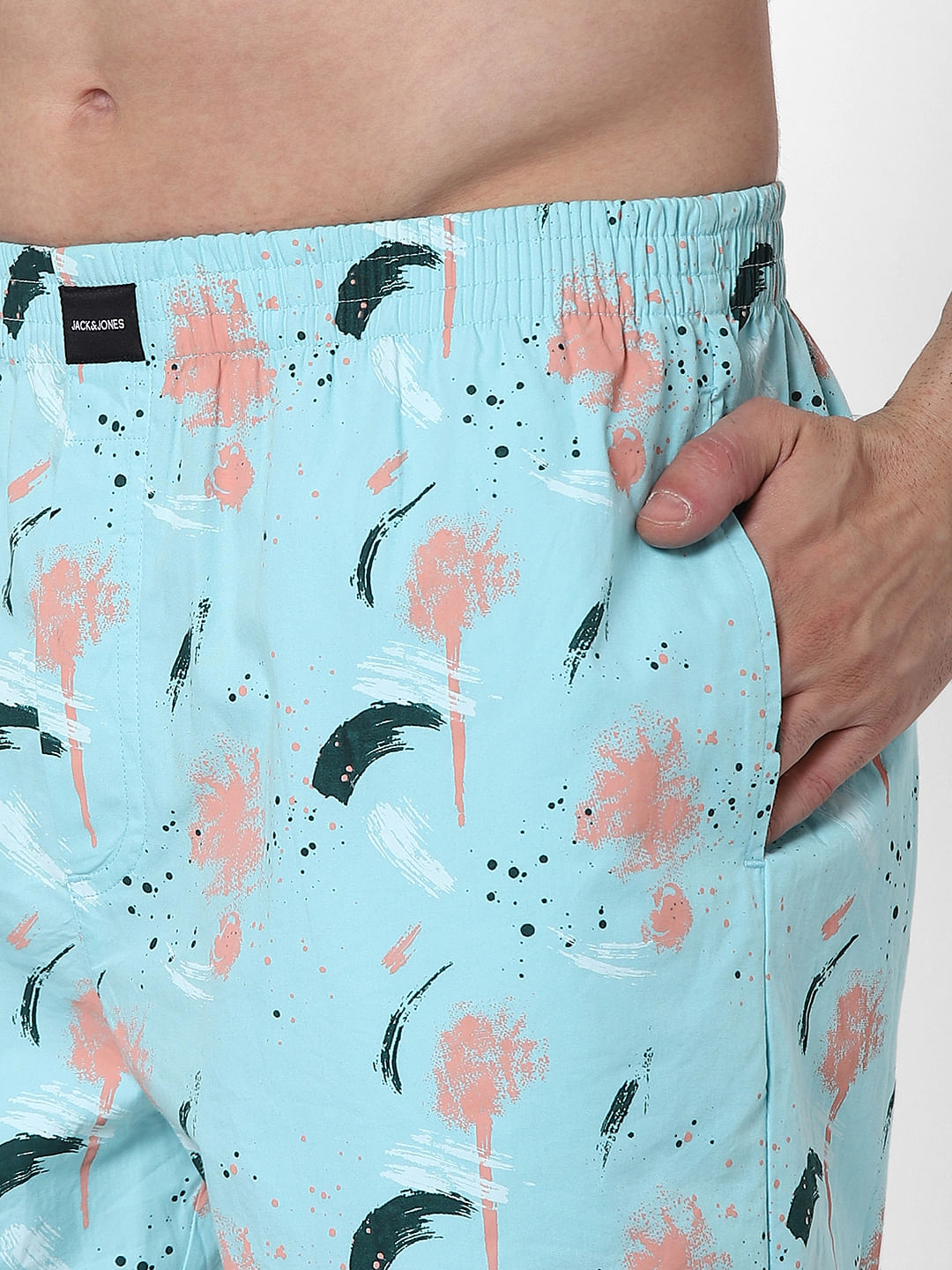 Light Blue Splash Print Boxers