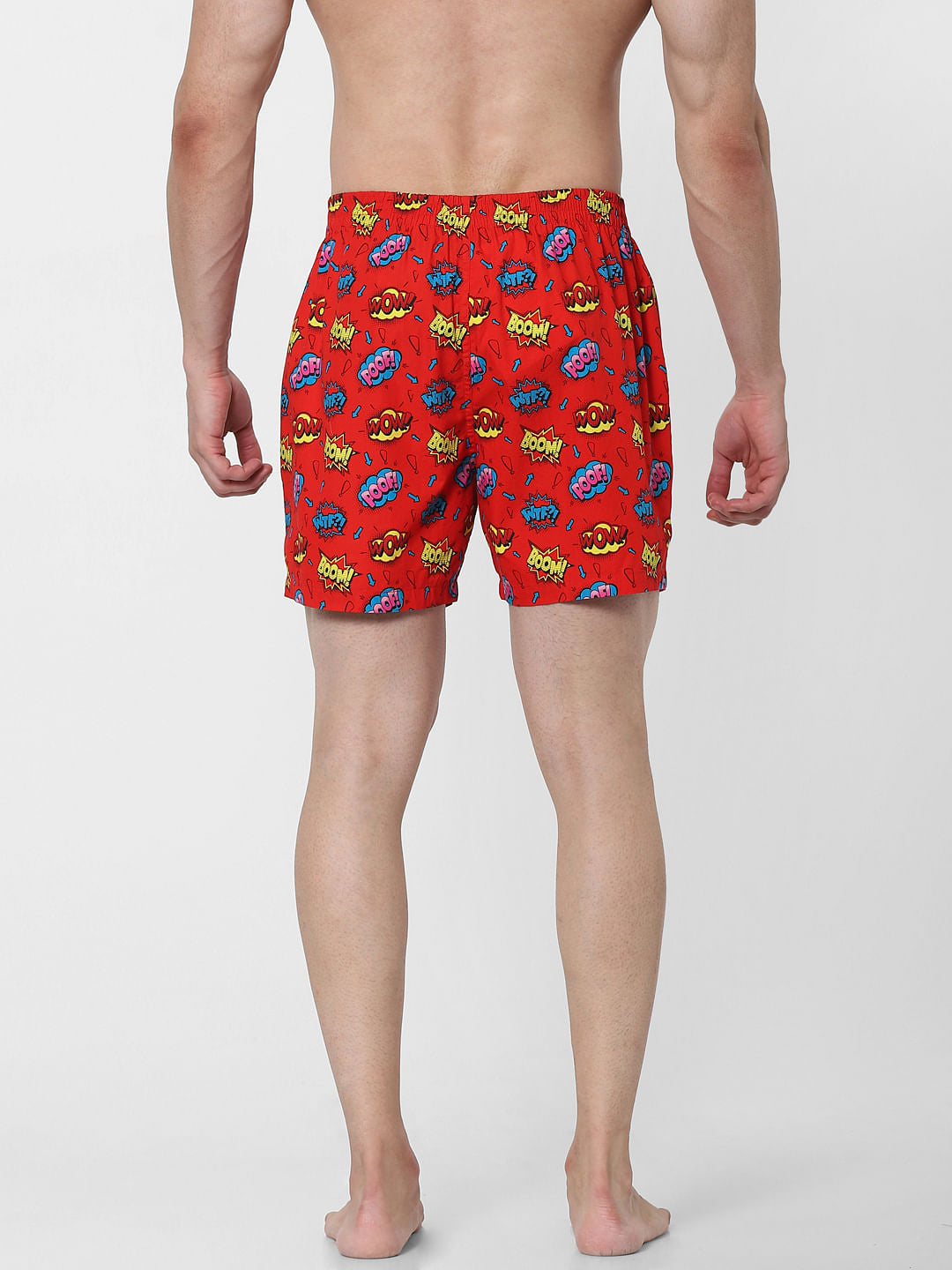 Red All Over Graphic Print Boxers