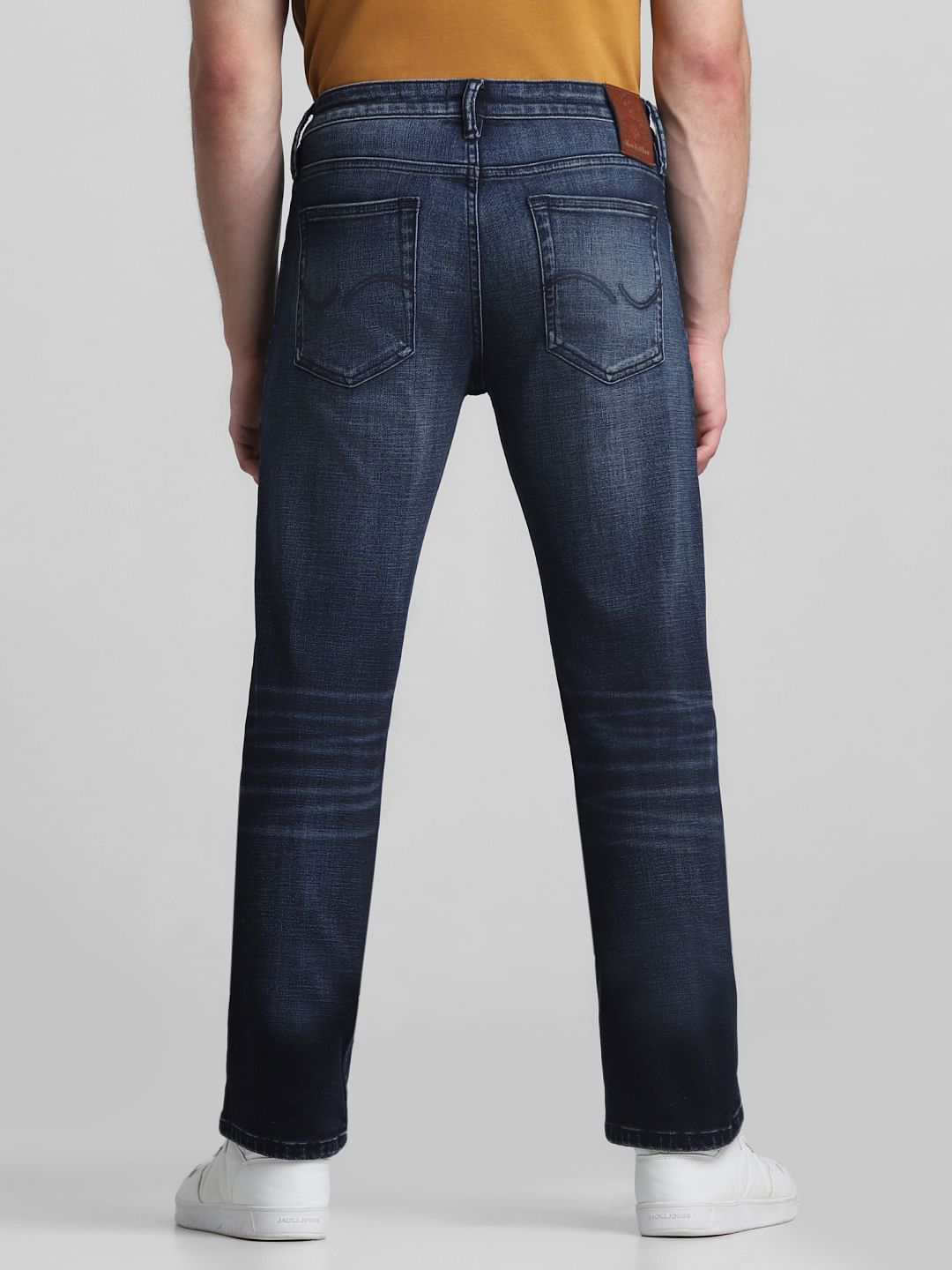 Dark Blue Mid Rise Clark Regular Fit Jeans