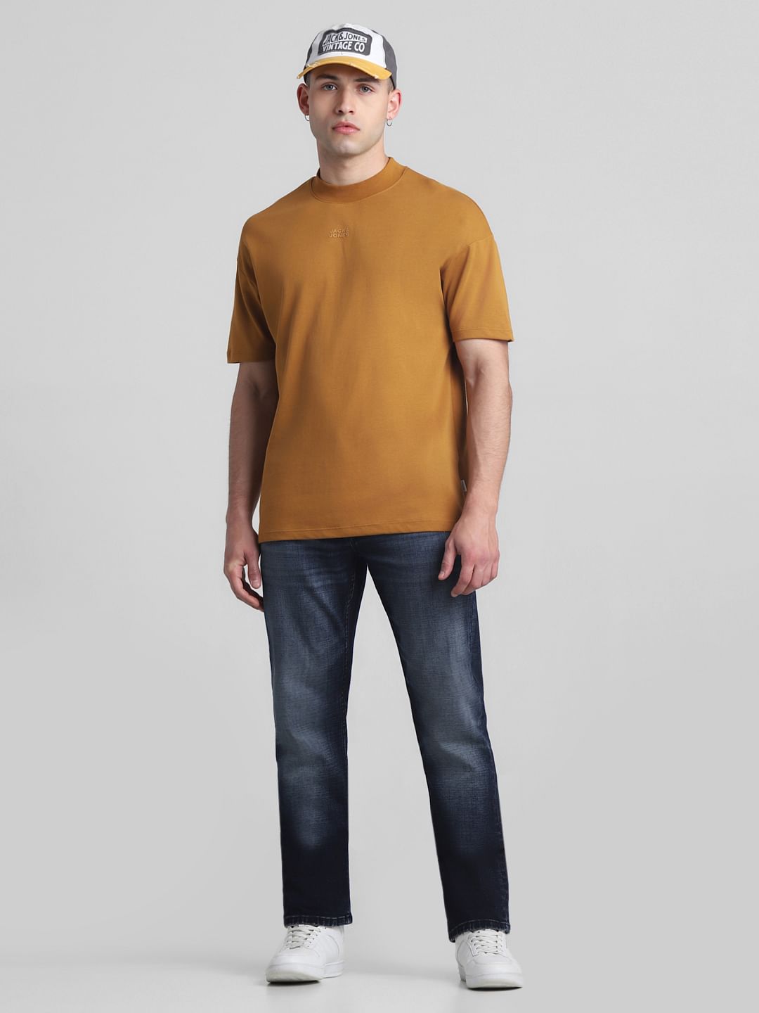 Dark Blue Mid Rise Clark Regular Fit Jeans