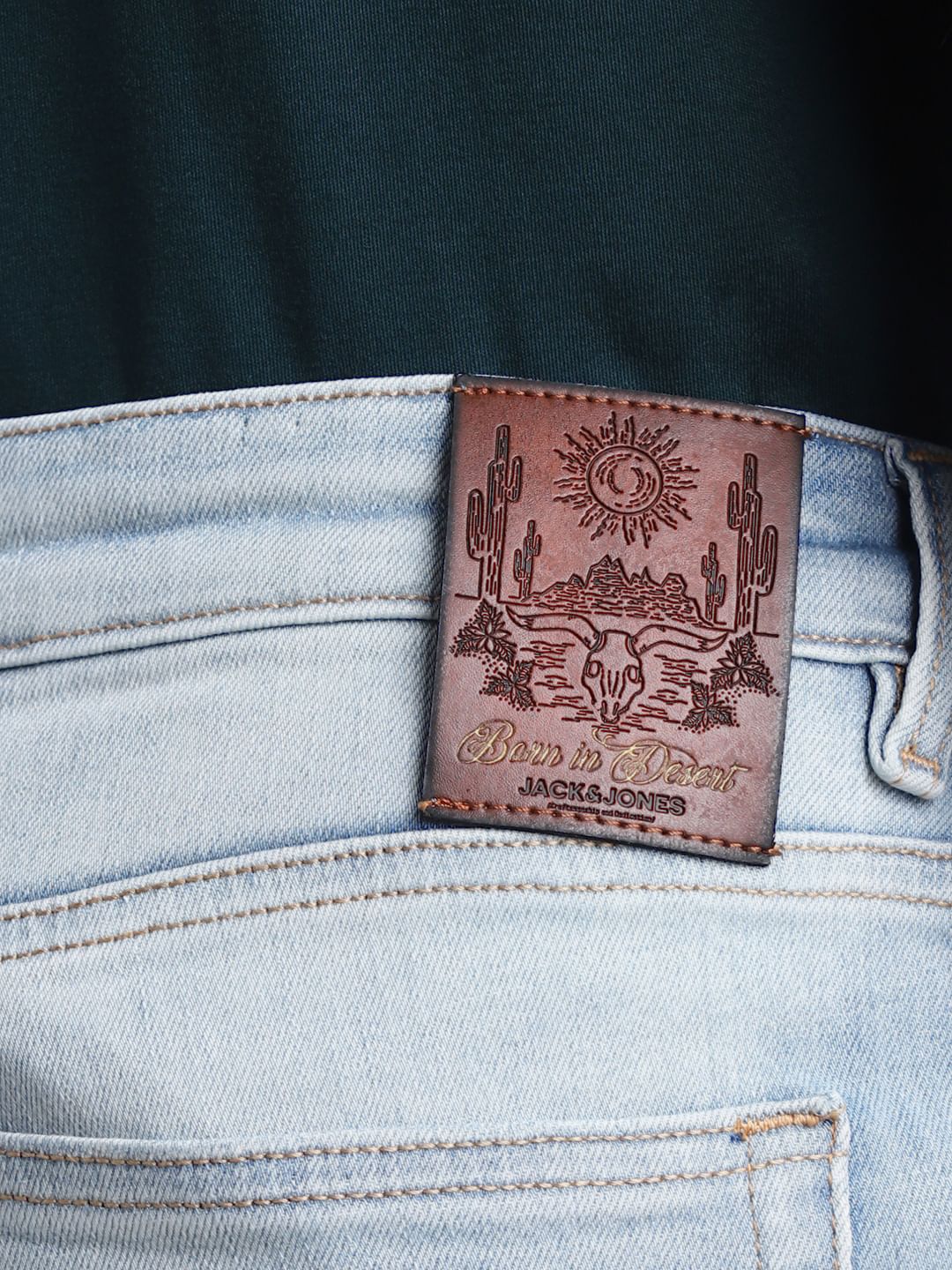 Light Blue Mid Rise Clark Regular Fit Jeans