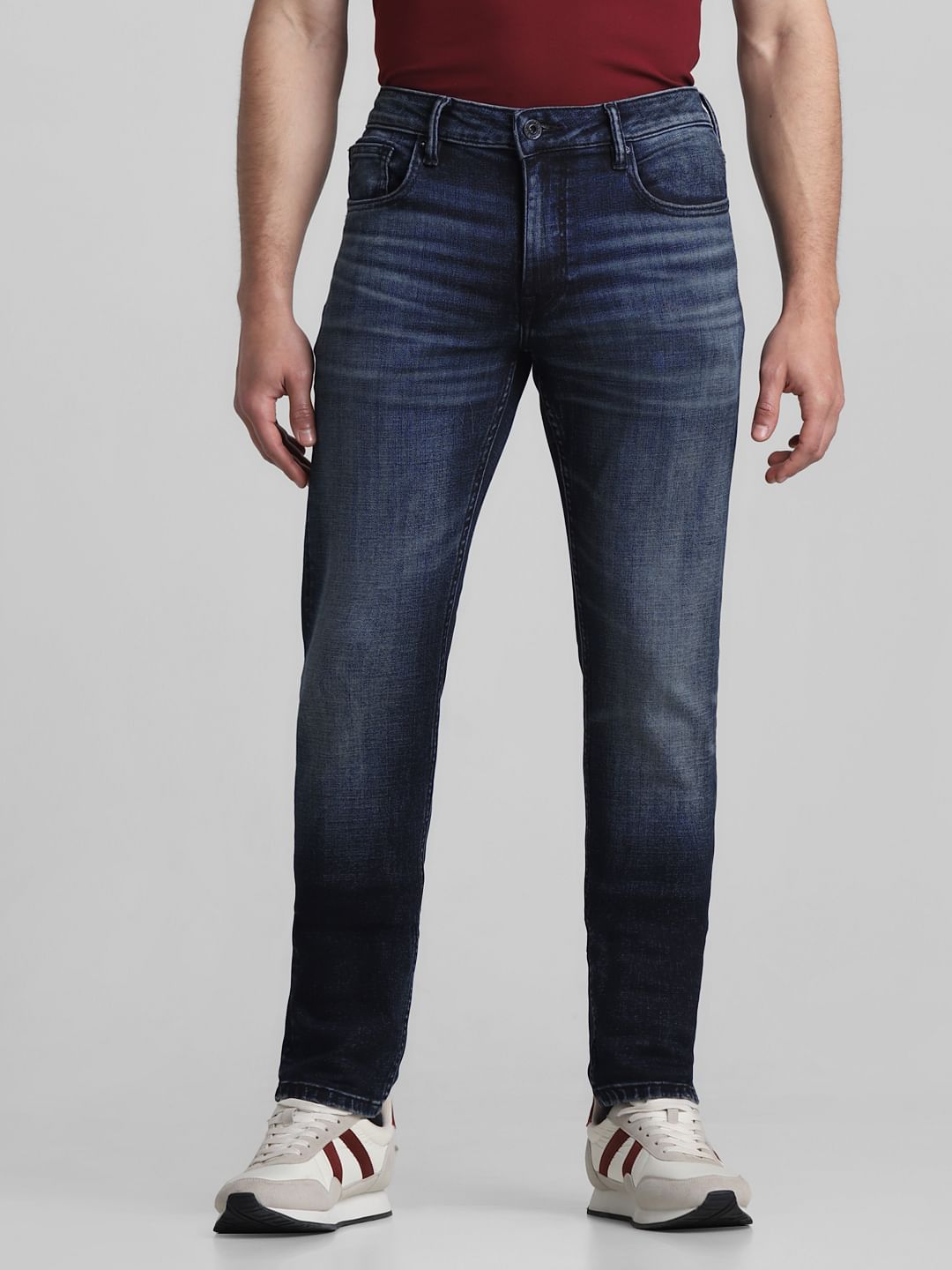 Dark Blue Low Rise GLENN Slim Fit Jeans