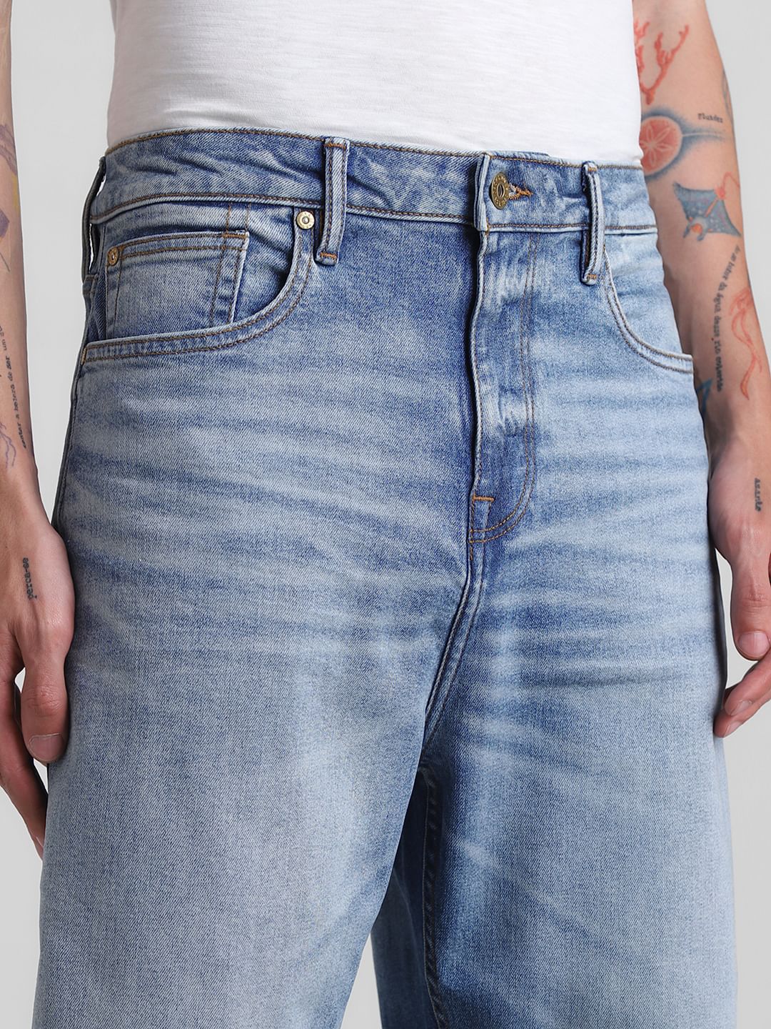Blue Washed Dario Loose Fit Jeans