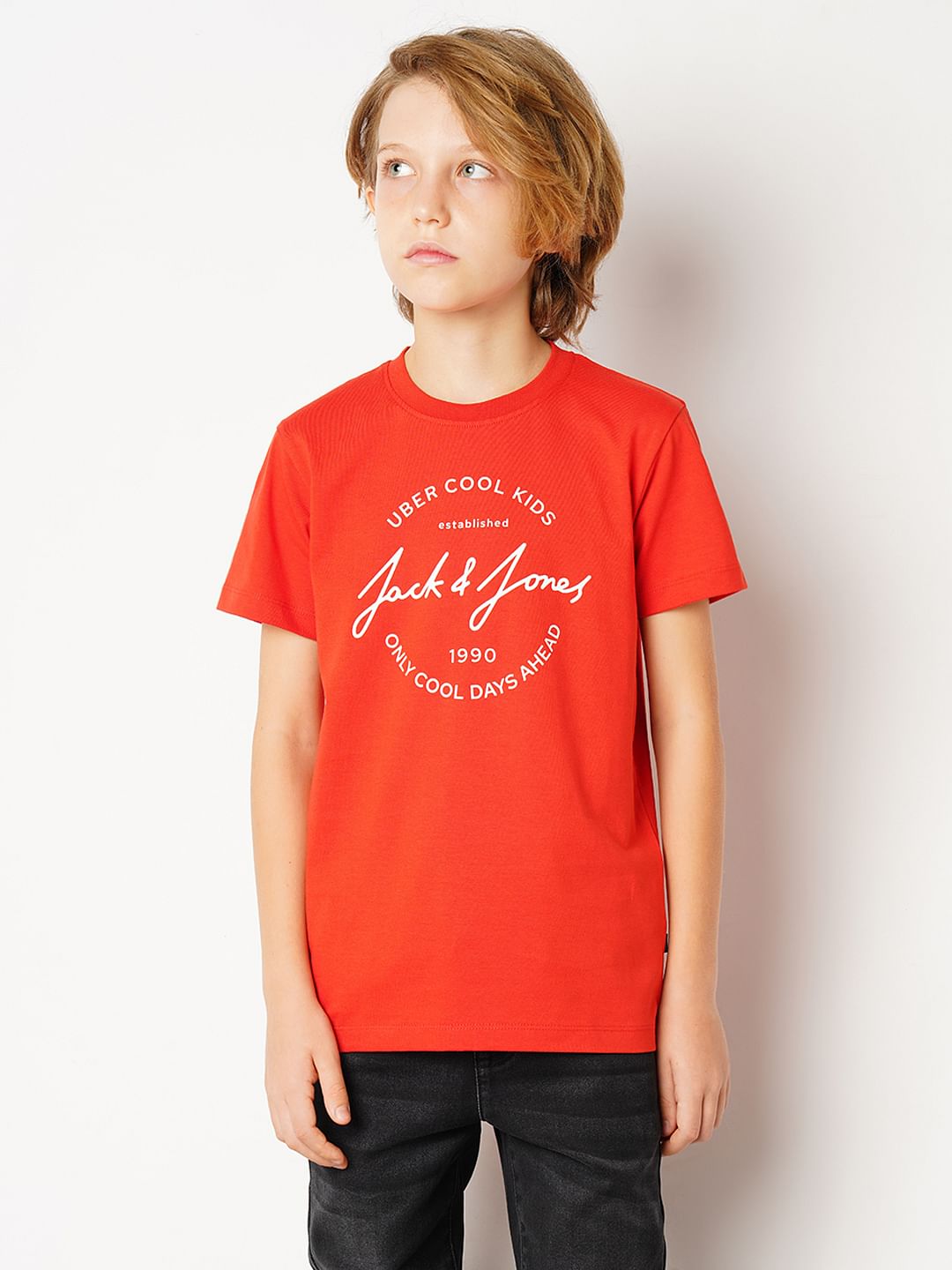 Red Logo Print T-shirt