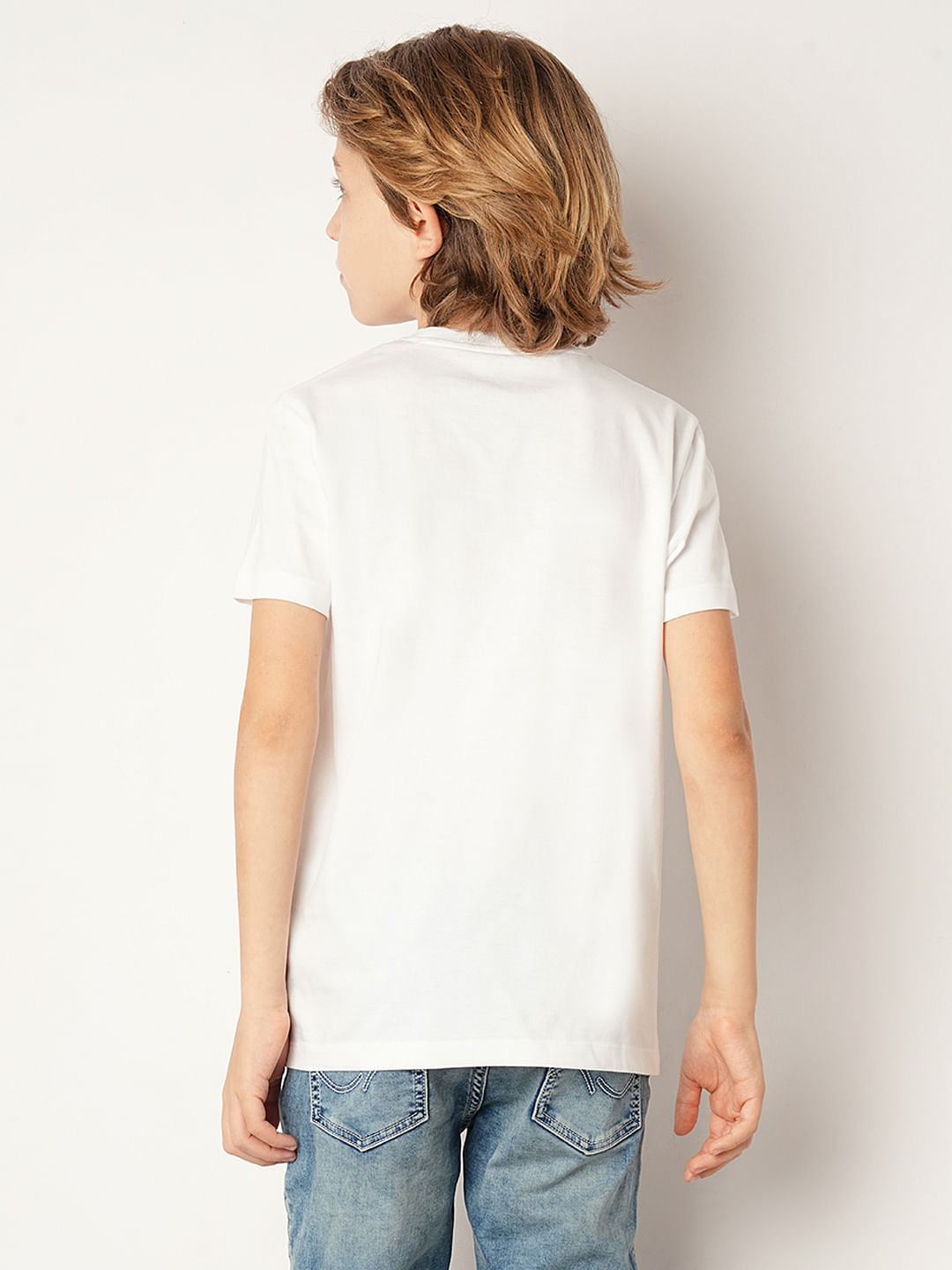 White Logo Print T-shirt