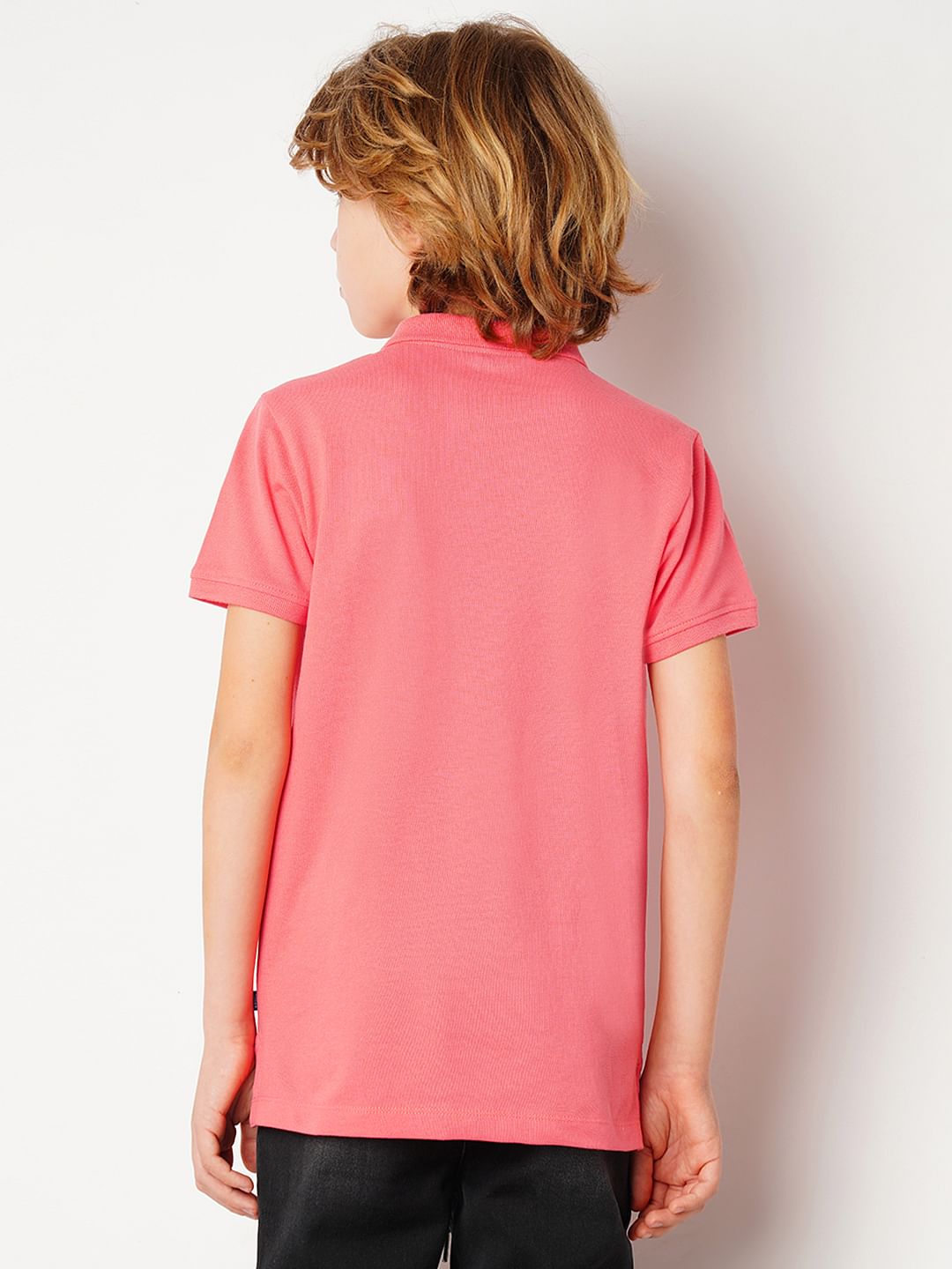 Pink Logo Print Polo T-shirt