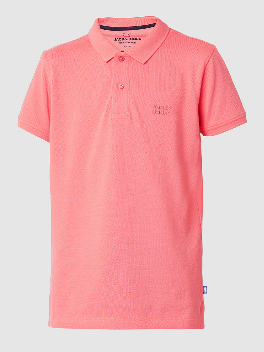 Pink Logo Print Polo T-shirt
