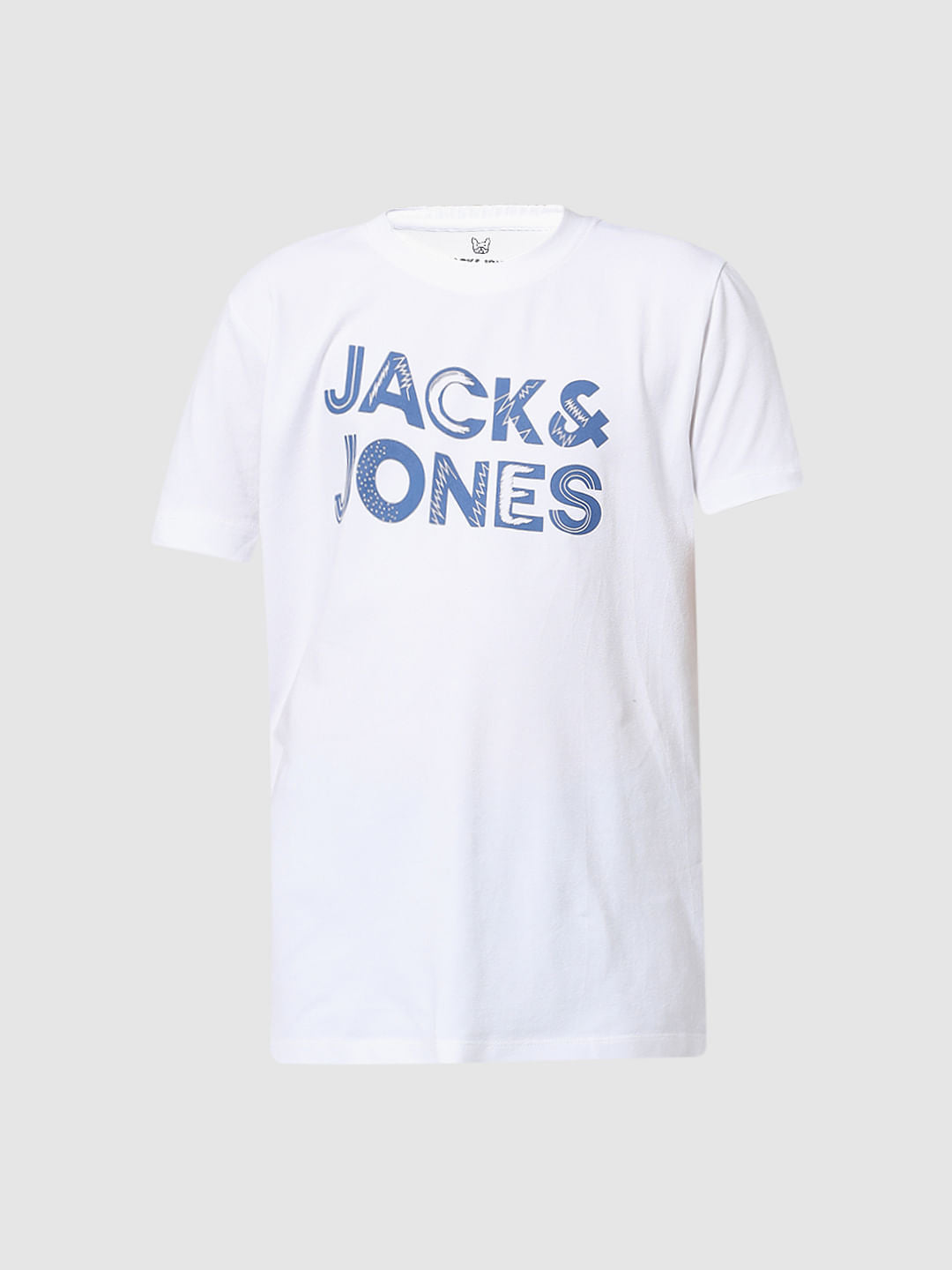 White Logo Print T-shirt