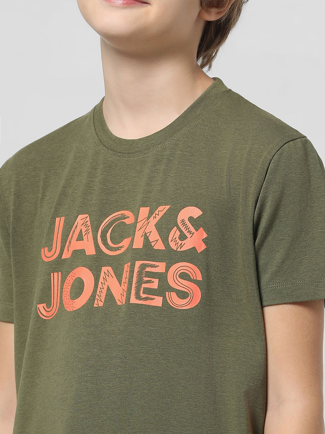 Dark Green Logo Print T-shirt
