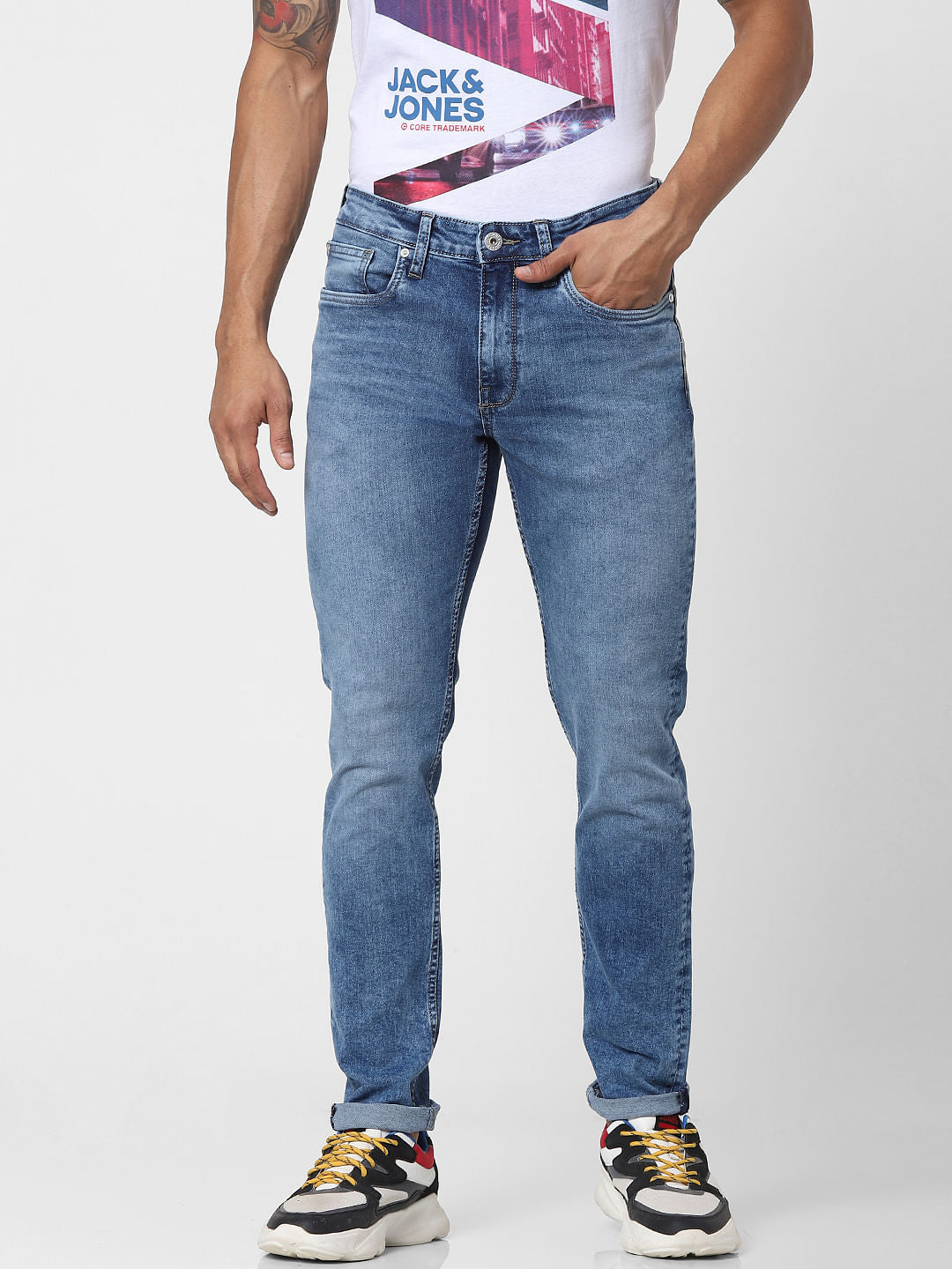 Blue Low Rise Glenn Slim Fit Jeans