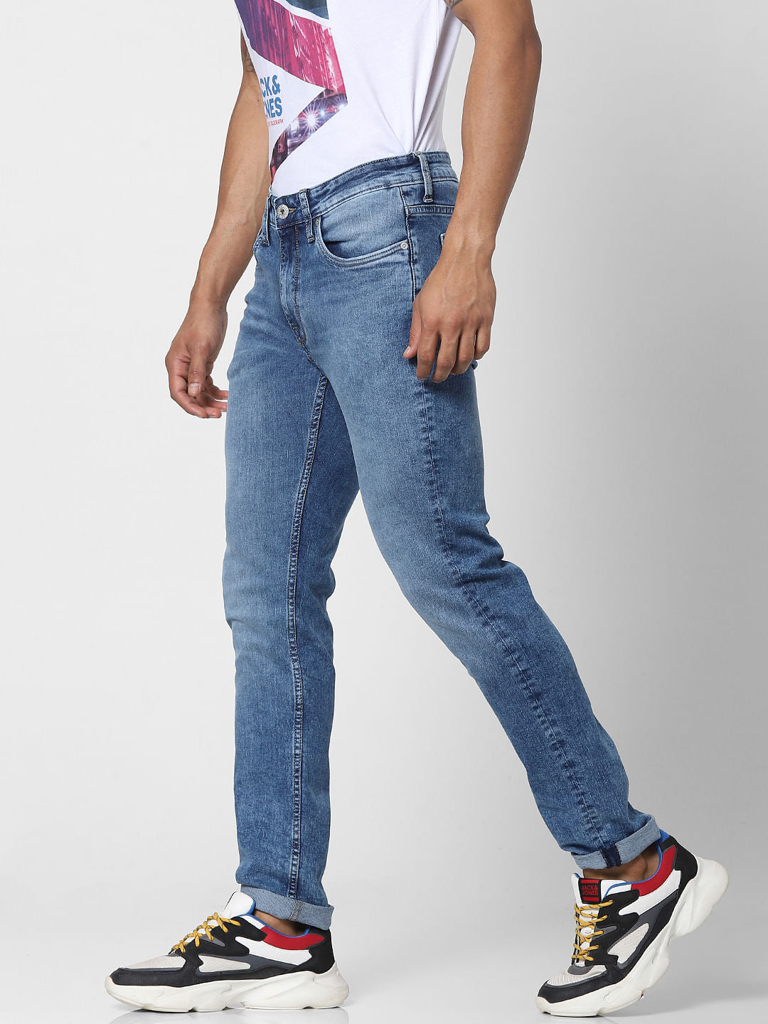 Blue Low Rise Glenn Slim Fit Jeans